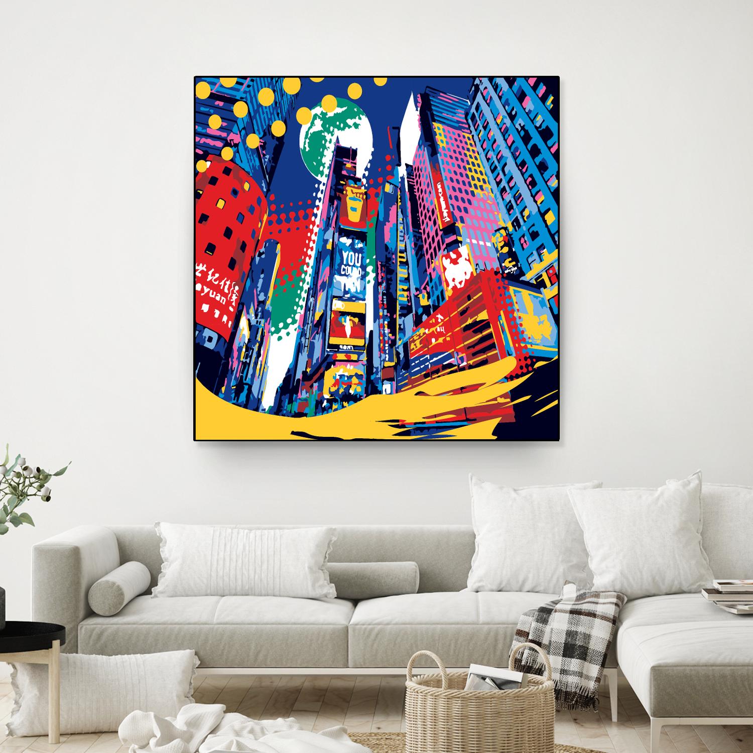 Time Square by Ray Lengelé on GIANT ART - red architecture down town