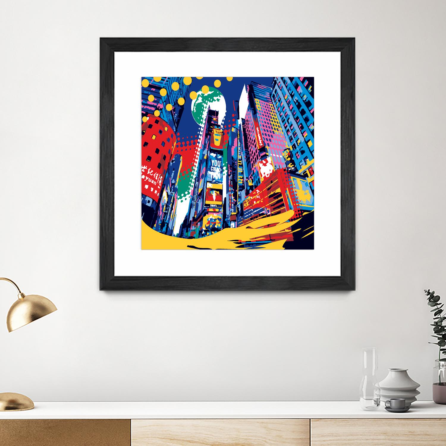 Time Square by Ray Lengelé on GIANT ART - red architecture down town