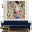 Woman with fan by Gustav Klimt on GIANT ART - gold masters féminité