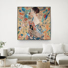 Woman with fan by Gustav Klimt on GIANT ART - gold masters féminité