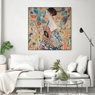 Woman with fan by Gustav Klimt on GIANT ART - gold masters féminité