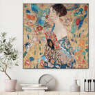 Woman with fan by Gustav Klimt on GIANT ART - gold masters féminité