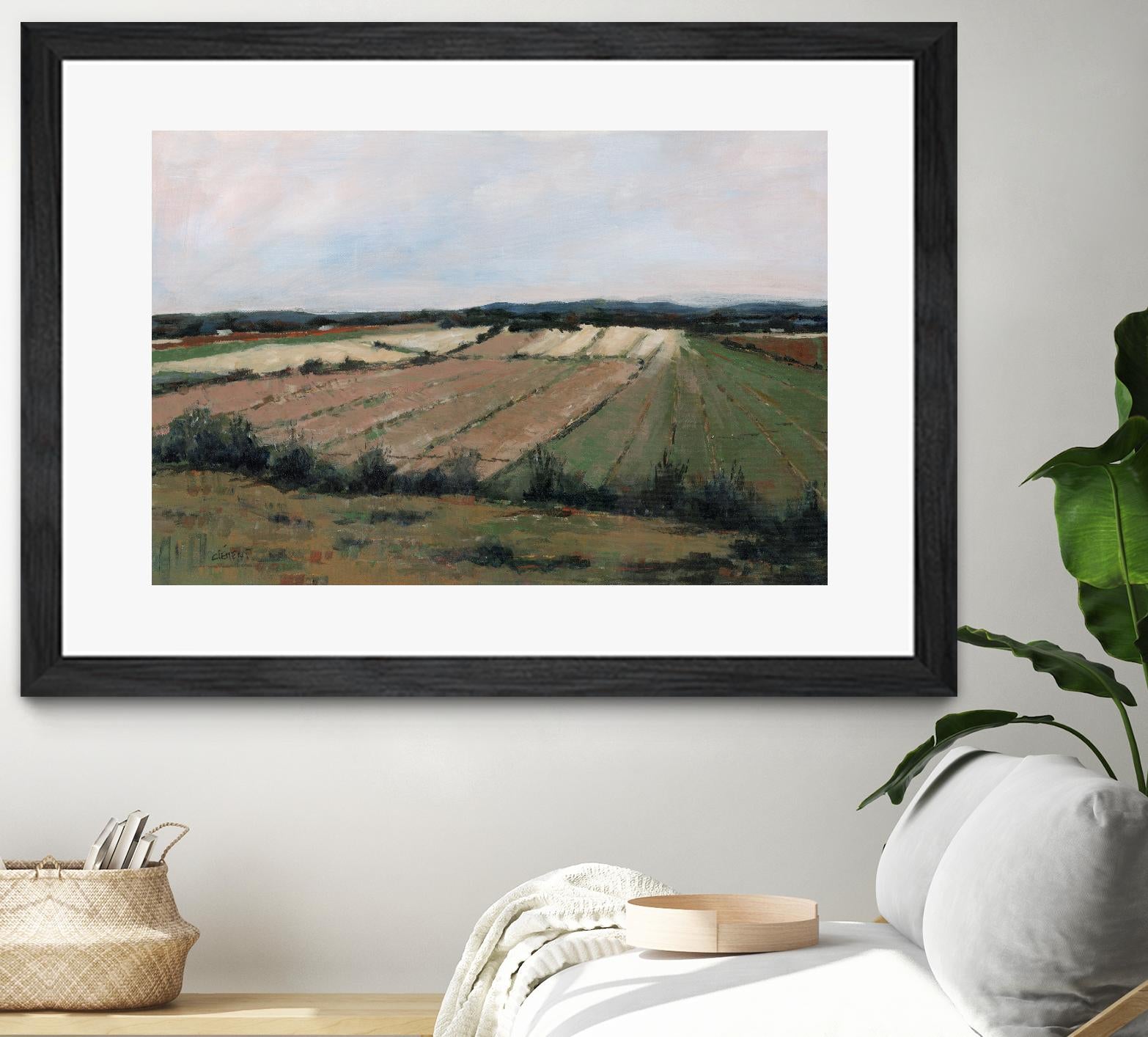 Terres cultivées by Jacques Clément on GIANT ART - beige landscape artistes du québec