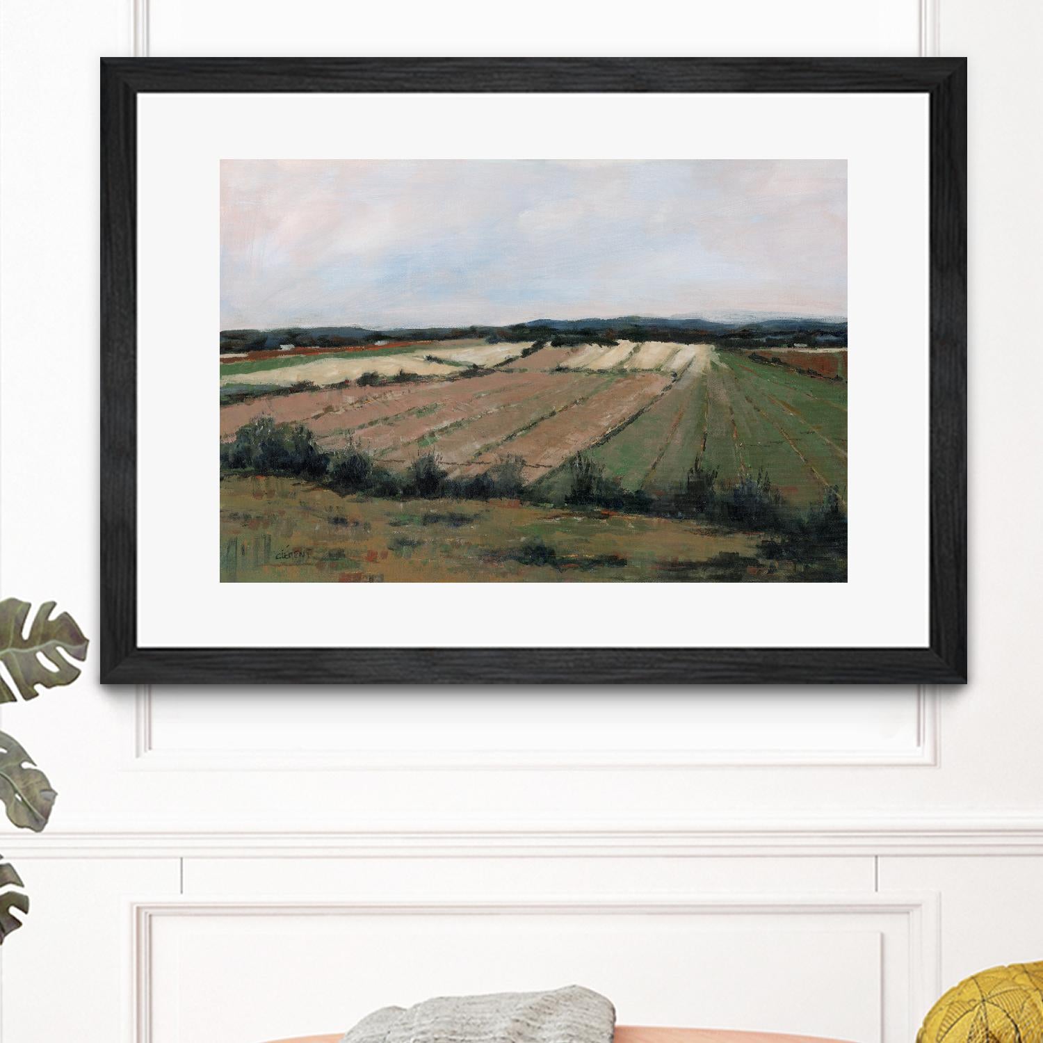 Terres cultivées by Jacques Clément on GIANT ART - beige landscape artistes du québec