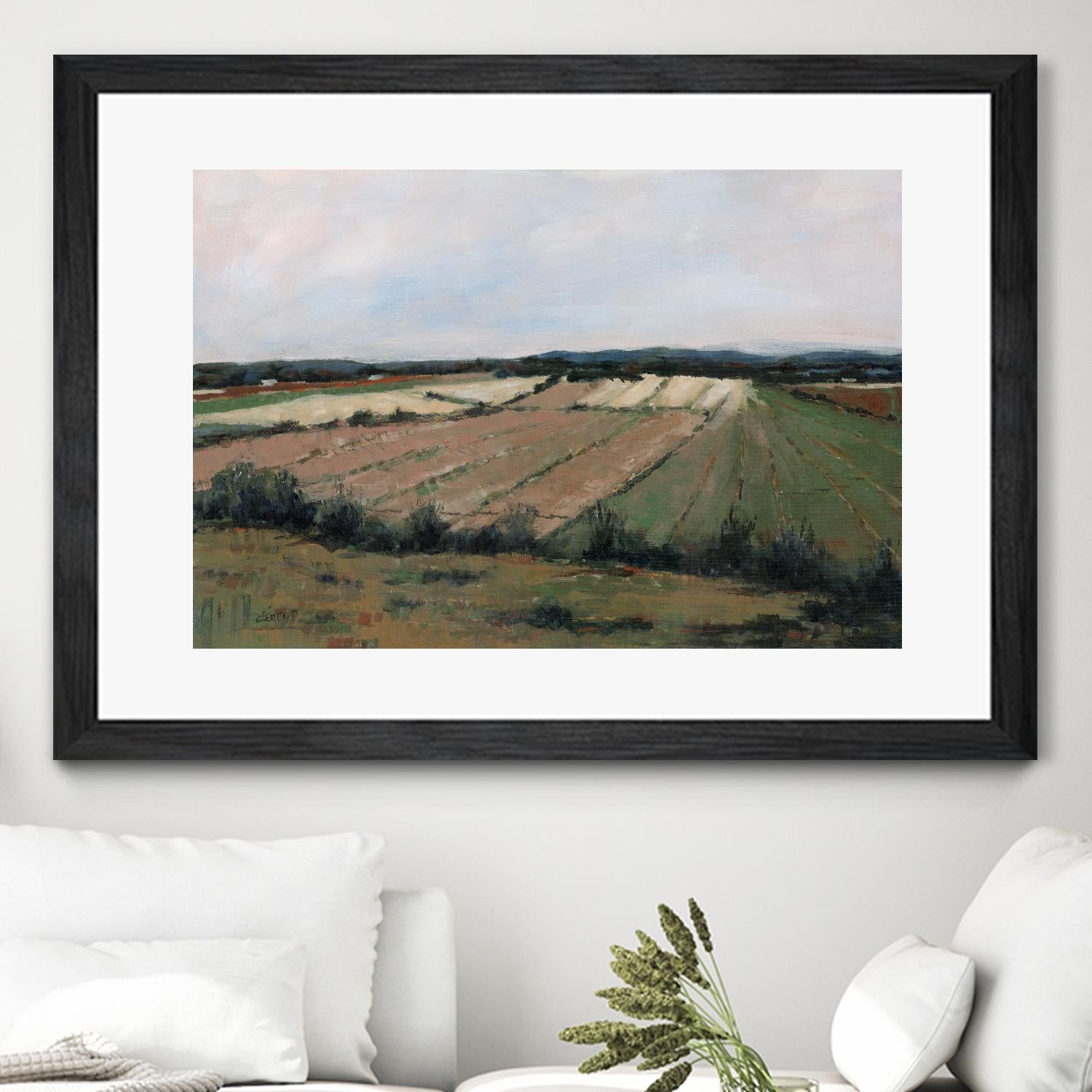 Terres cultivées by Jacques Clément on GIANT ART - beige landscape artistes du québec