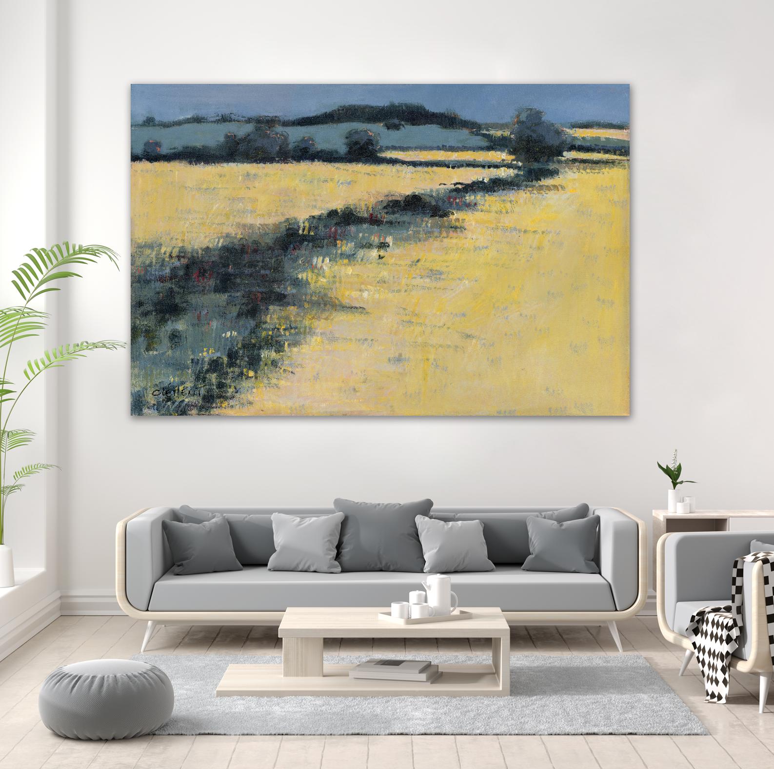 Paysage contemporain -1 by Jacques Clément on GIANT ART - blue landscape field