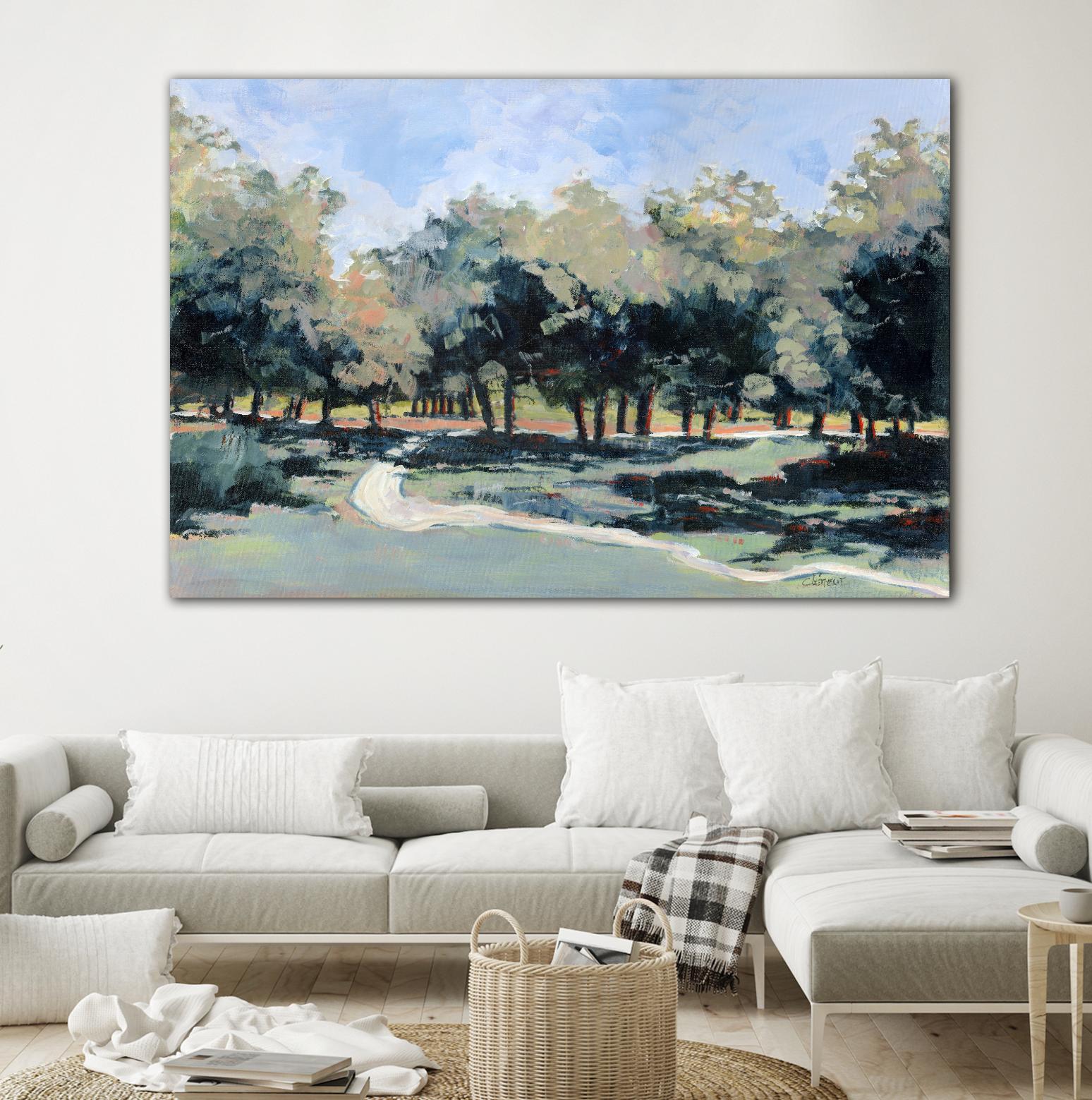 Road in the wood by Jacques Clément on GIANT ART - green landscape forest