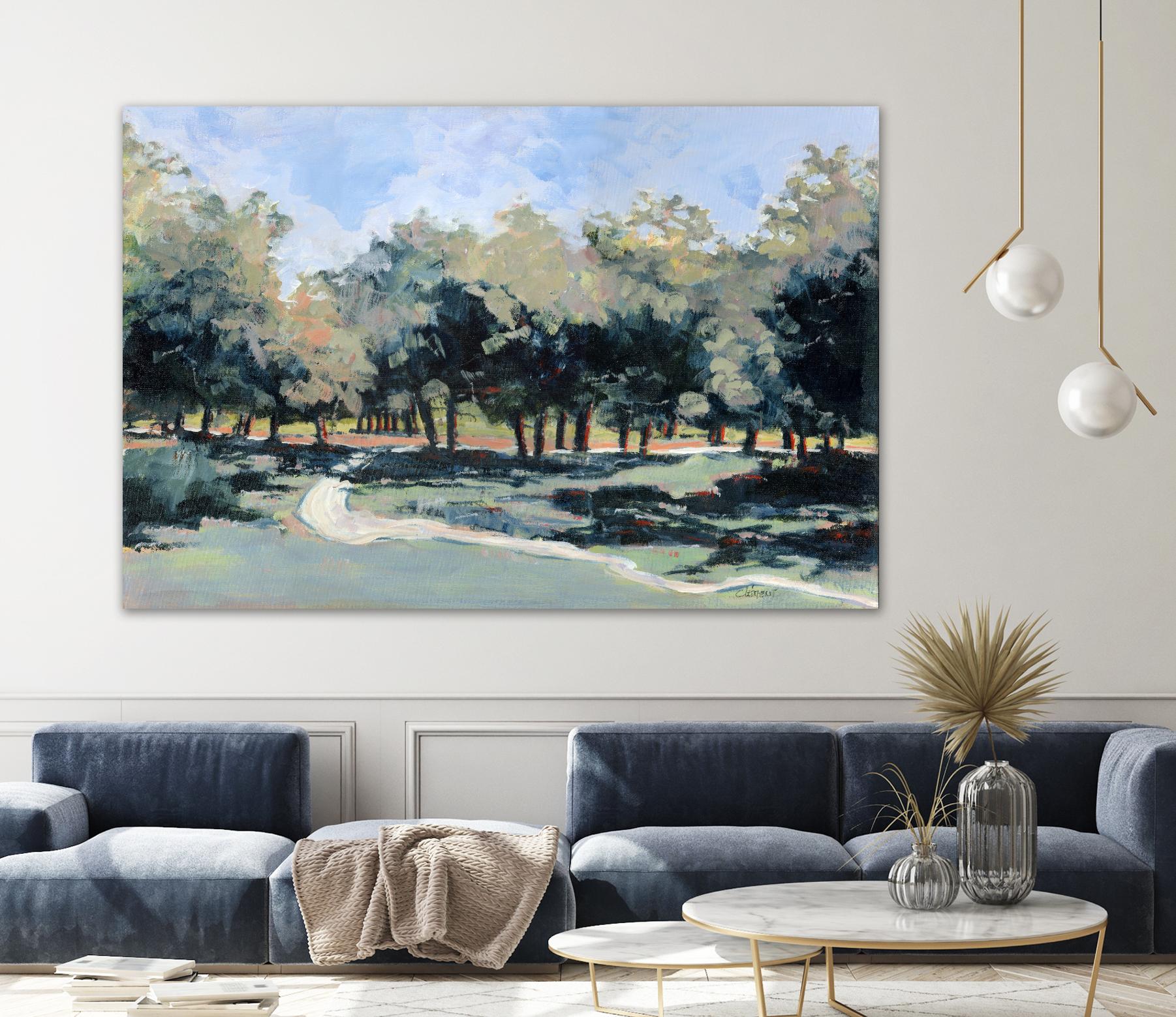 Road in the wood by Jacques Clément on GIANT ART - green landscape forest