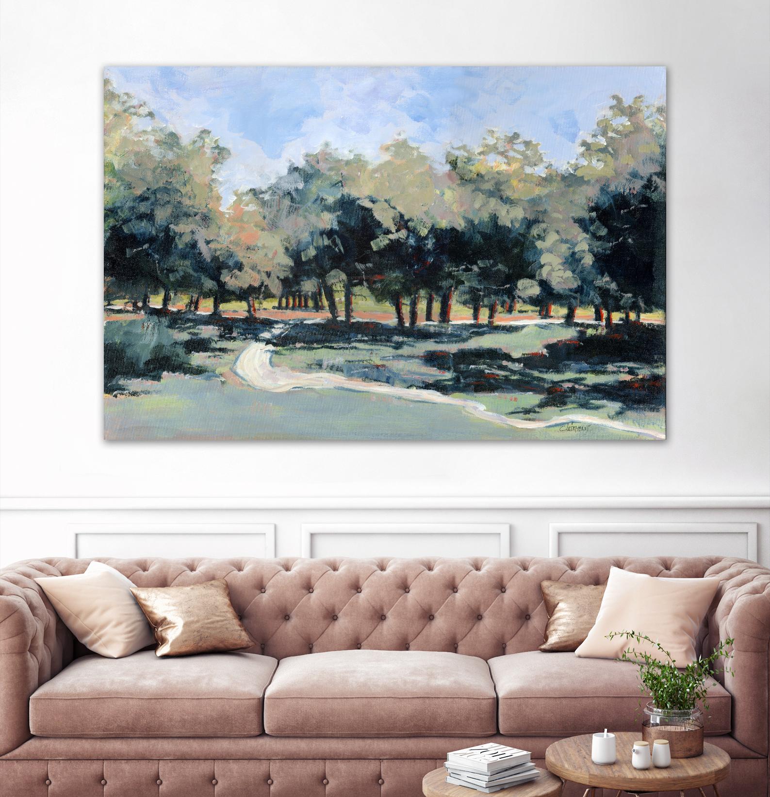 Road in the wood by Jacques Clément on GIANT ART - green landscape forest