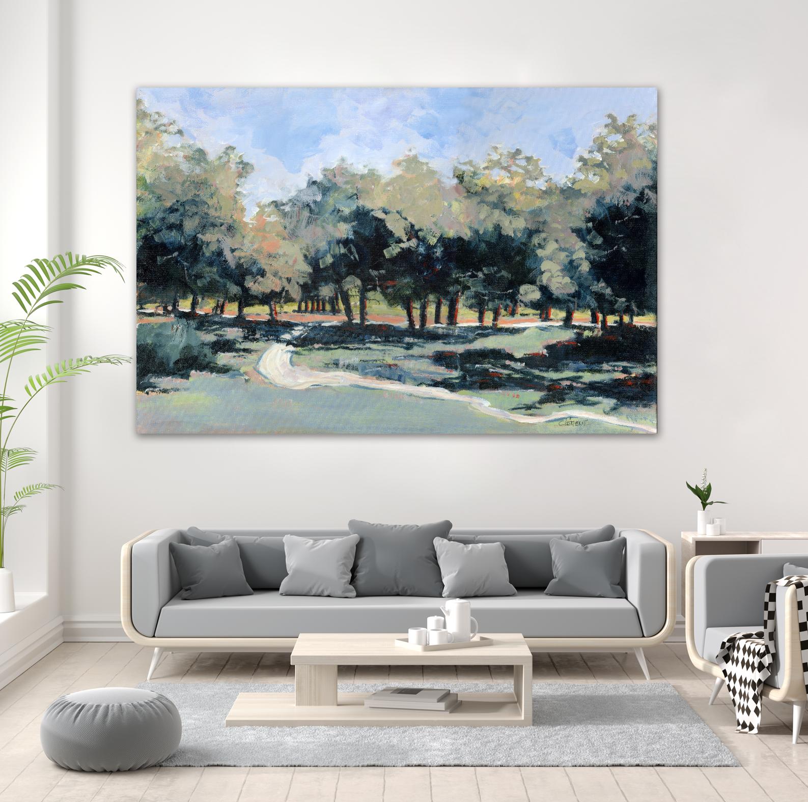 Road in the wood by Jacques Clément on GIANT ART - green landscape forest