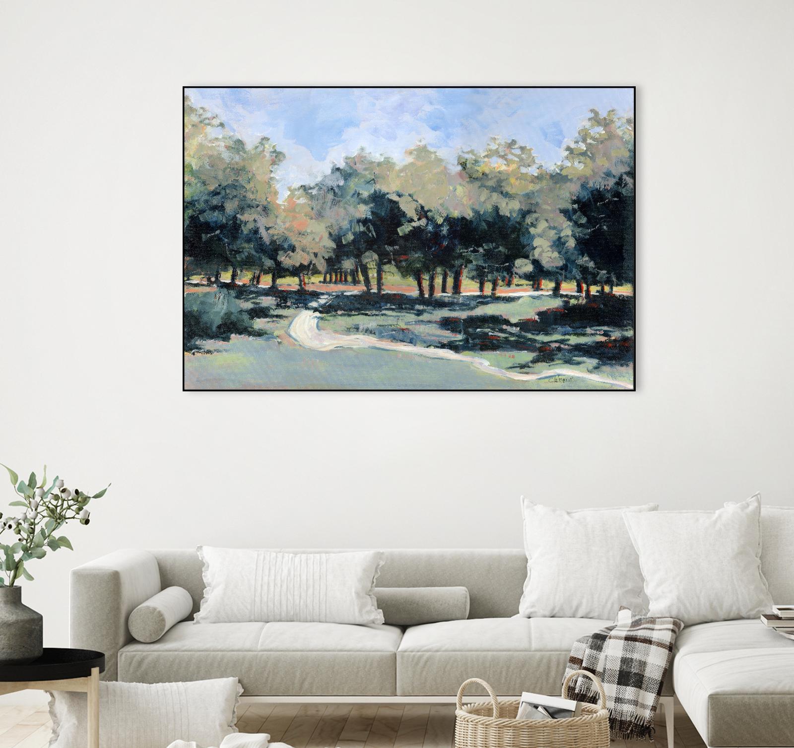 Road in the wood by Jacques Clément on GIANT ART - green landscape forest