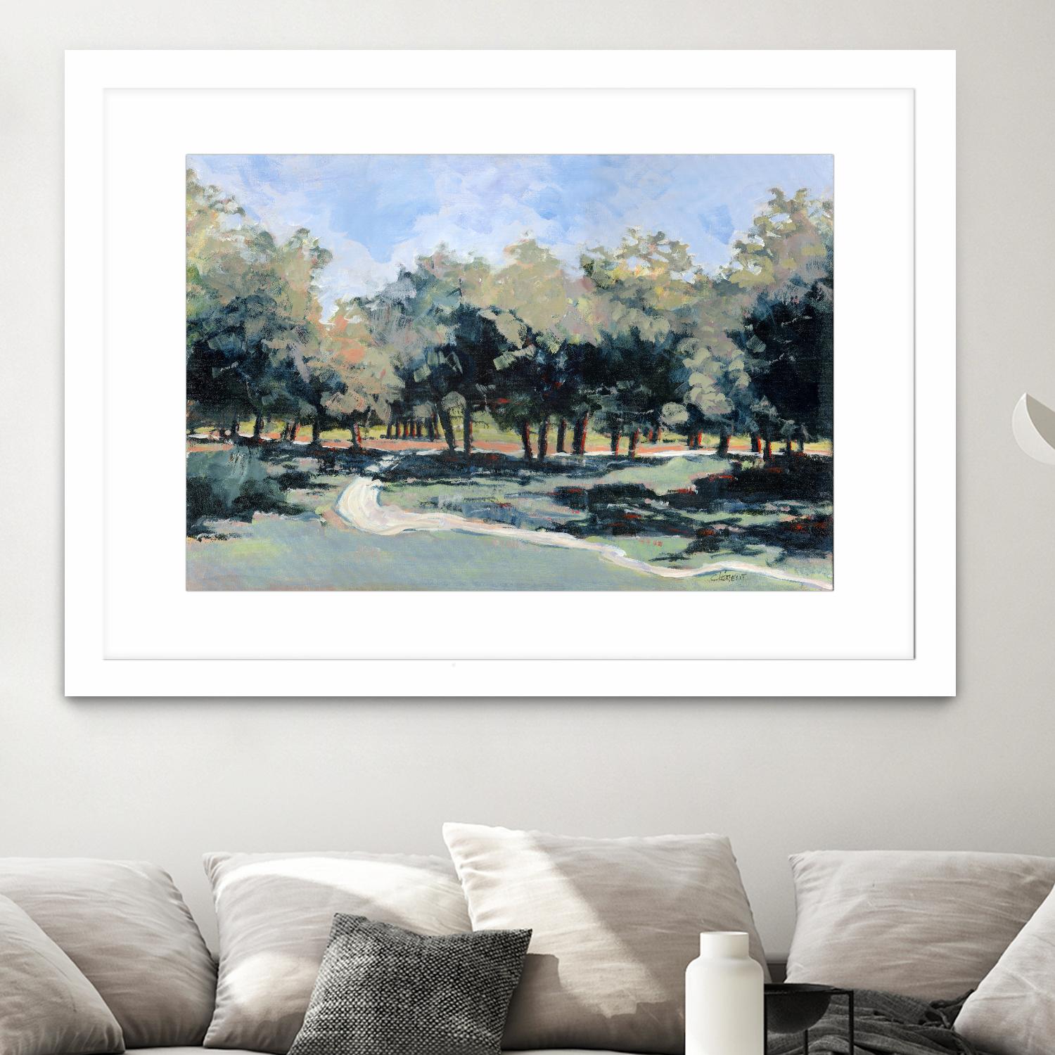 Road in the wood by Jacques Clément on GIANT ART - green landscape forest