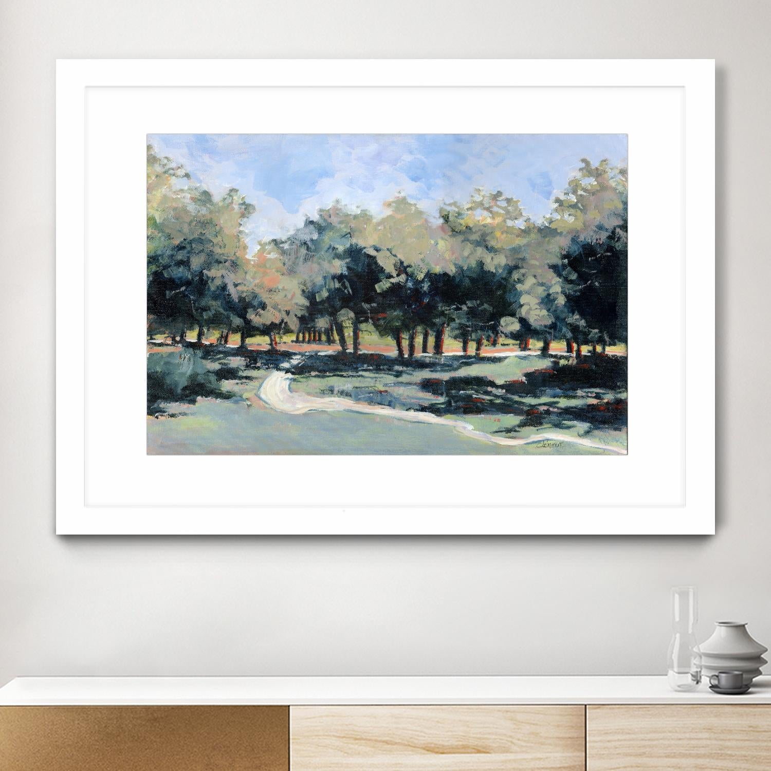 Road in the wood by Jacques Clément on GIANT ART - green landscape forest