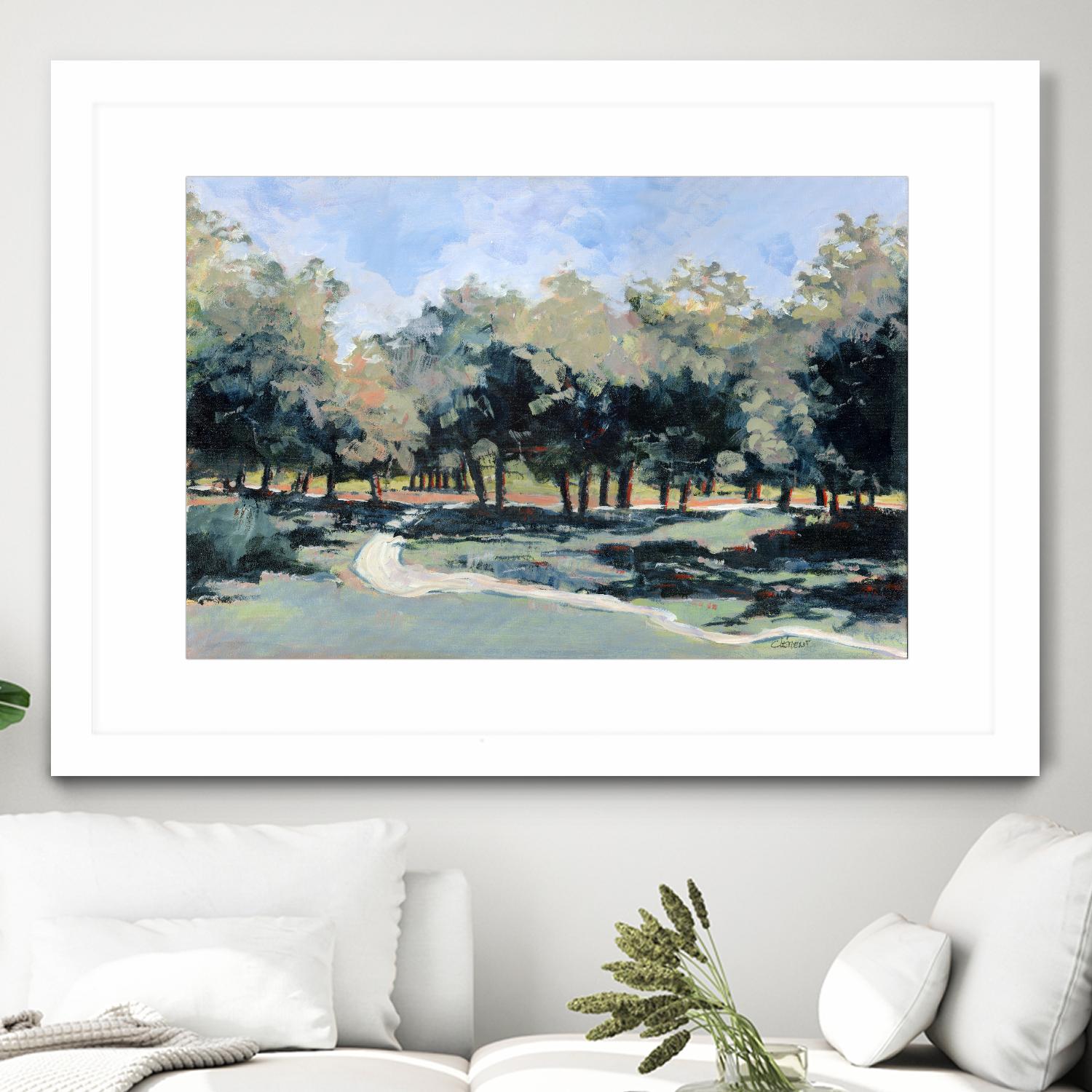 Road in the wood by Jacques Clément on GIANT ART - green landscape forest