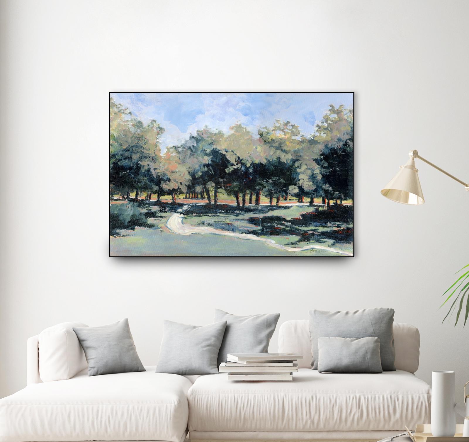 Road in the wood by Jacques Clément on GIANT ART - green landscape forest