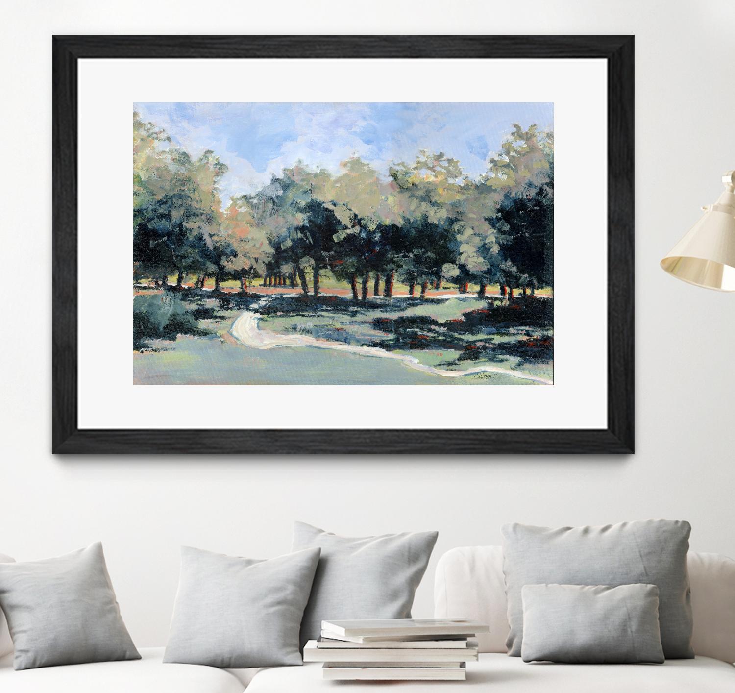 Road in the wood by Jacques Clément on GIANT ART - green landscape forest