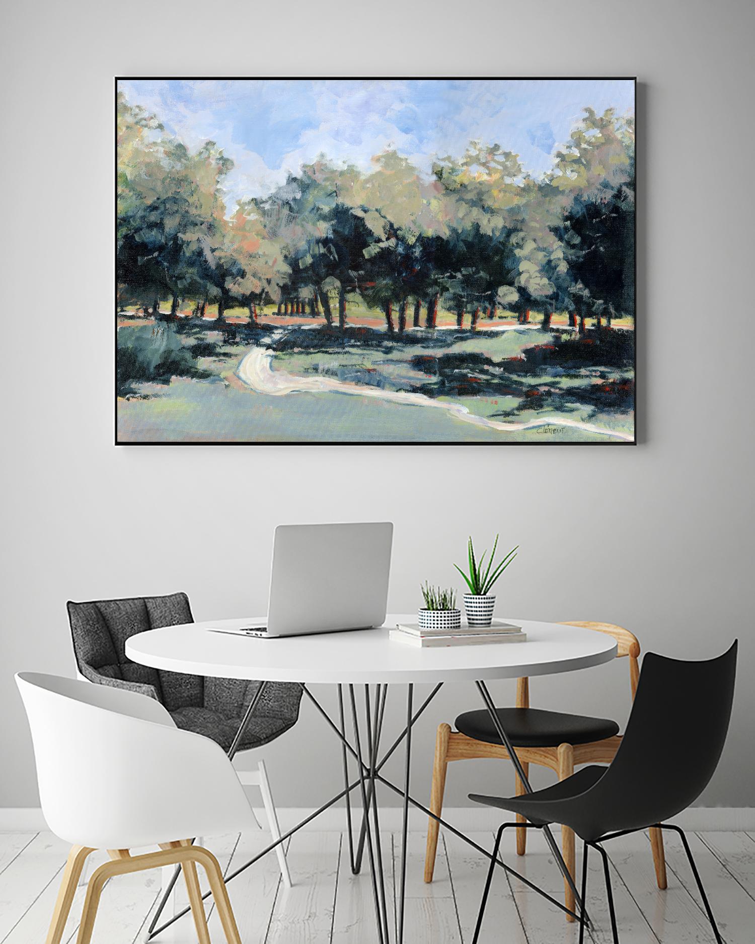 Road in the wood by Jacques Clément on GIANT ART - green landscape forest