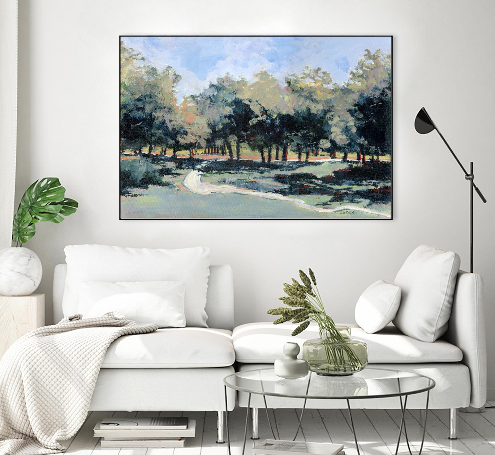 Road in the wood by Jacques Clément on GIANT ART - green landscape forest