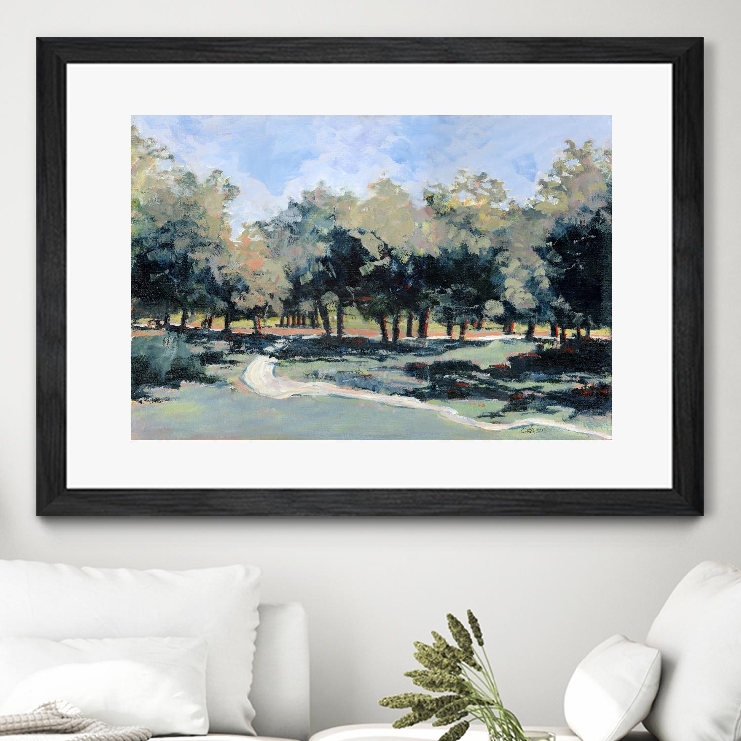 Road in the wood by Jacques Clément on GIANT ART - green landscape forest