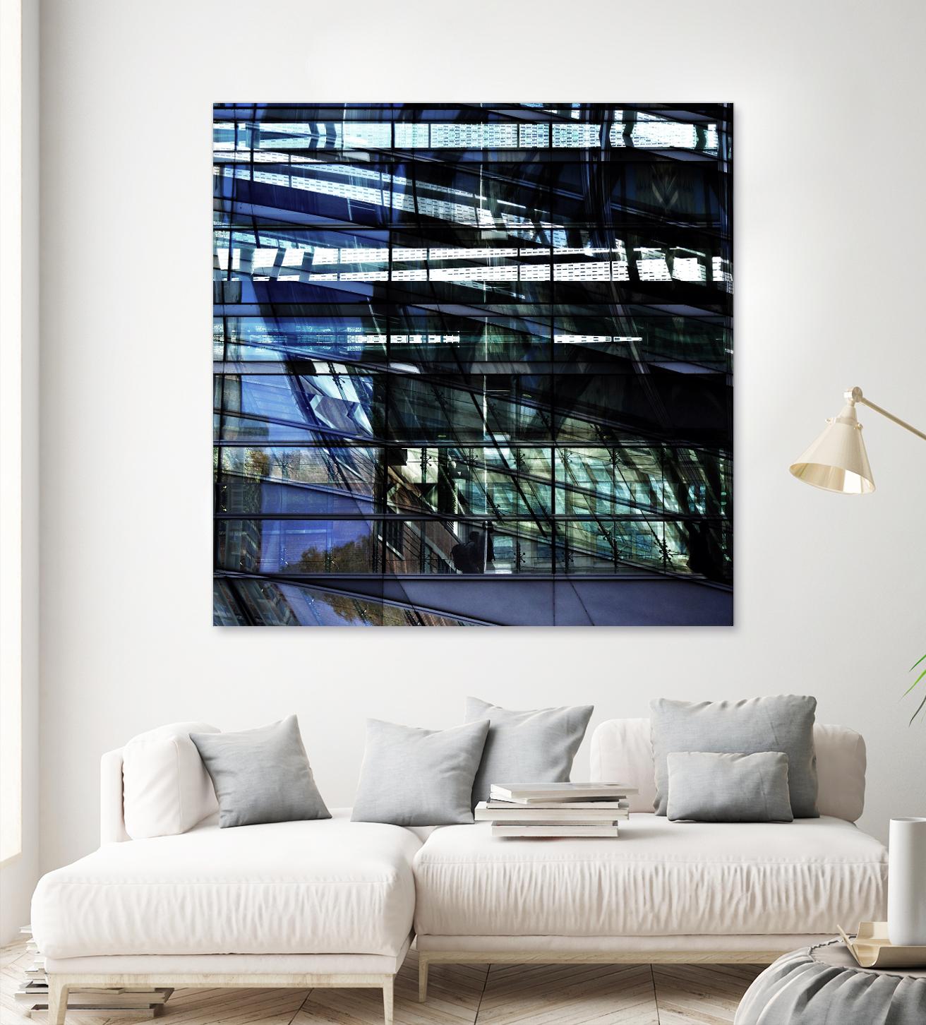 Urban Distortion I by Jean-François Dupuis on GIANT ART - blue city scene superposition