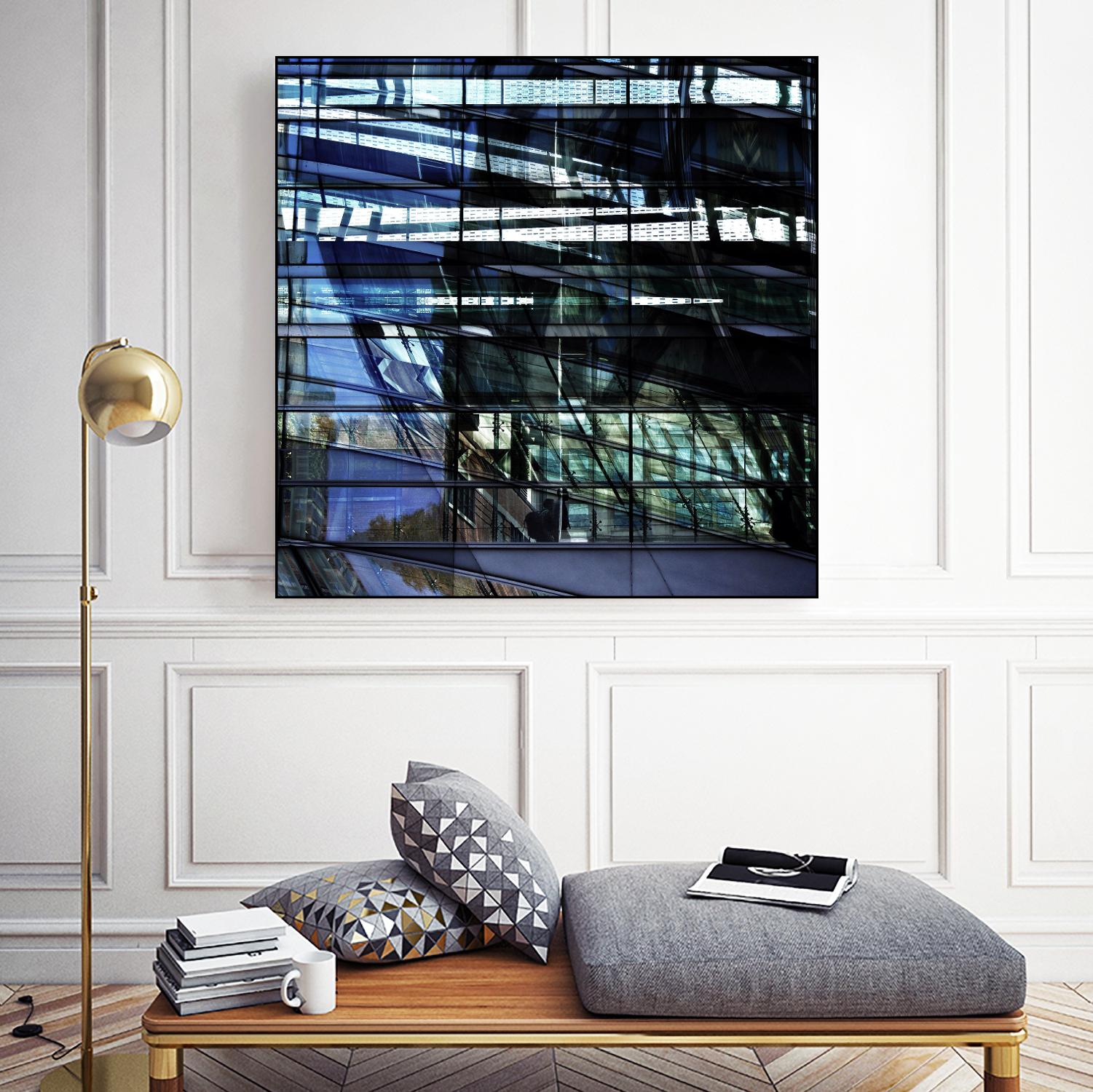 Urban Distortion I by Jean-François Dupuis on GIANT ART - blue city scene superposition
