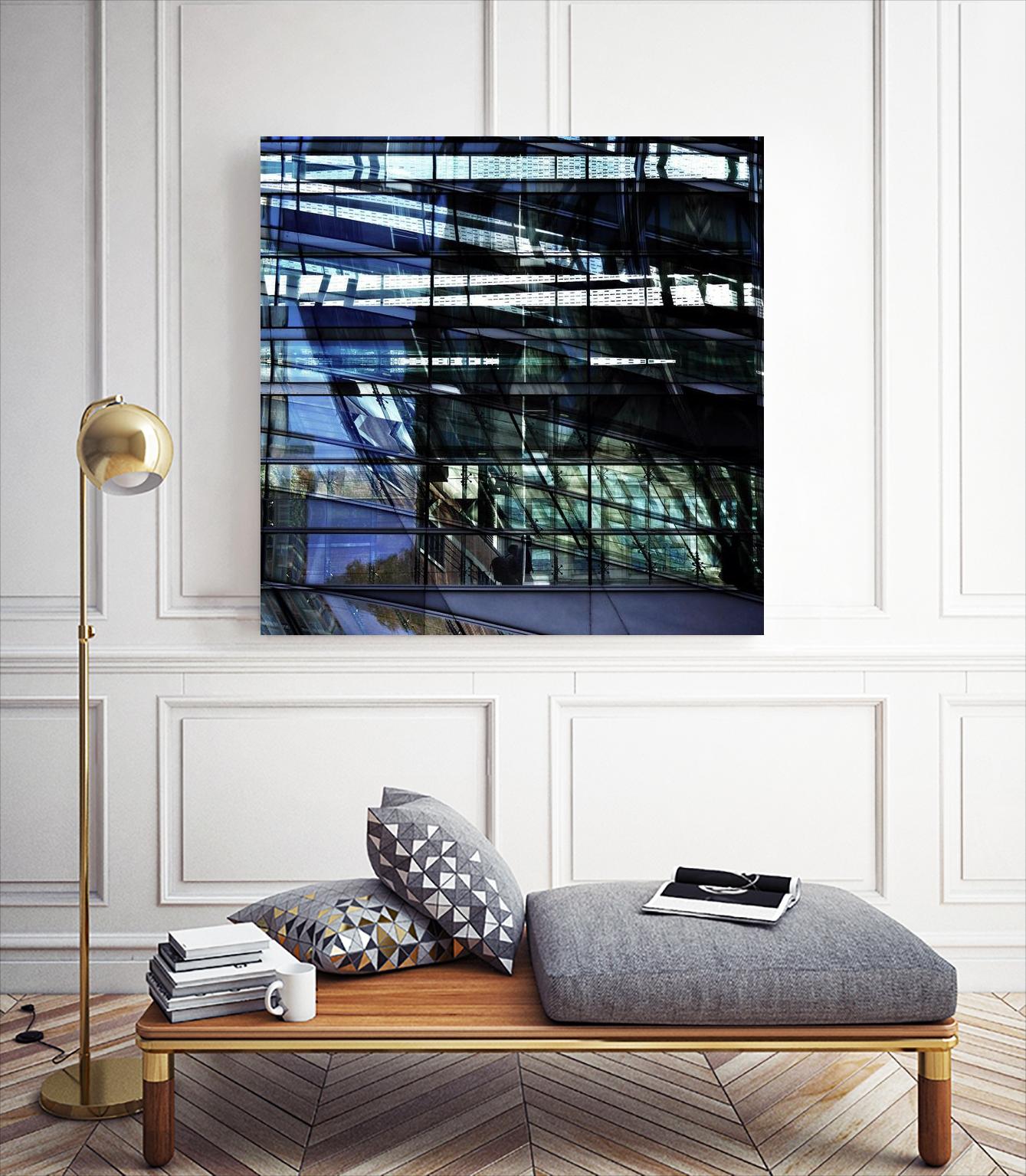 Urban Distortion I by Jean-François Dupuis on GIANT ART - blue city scene superposition