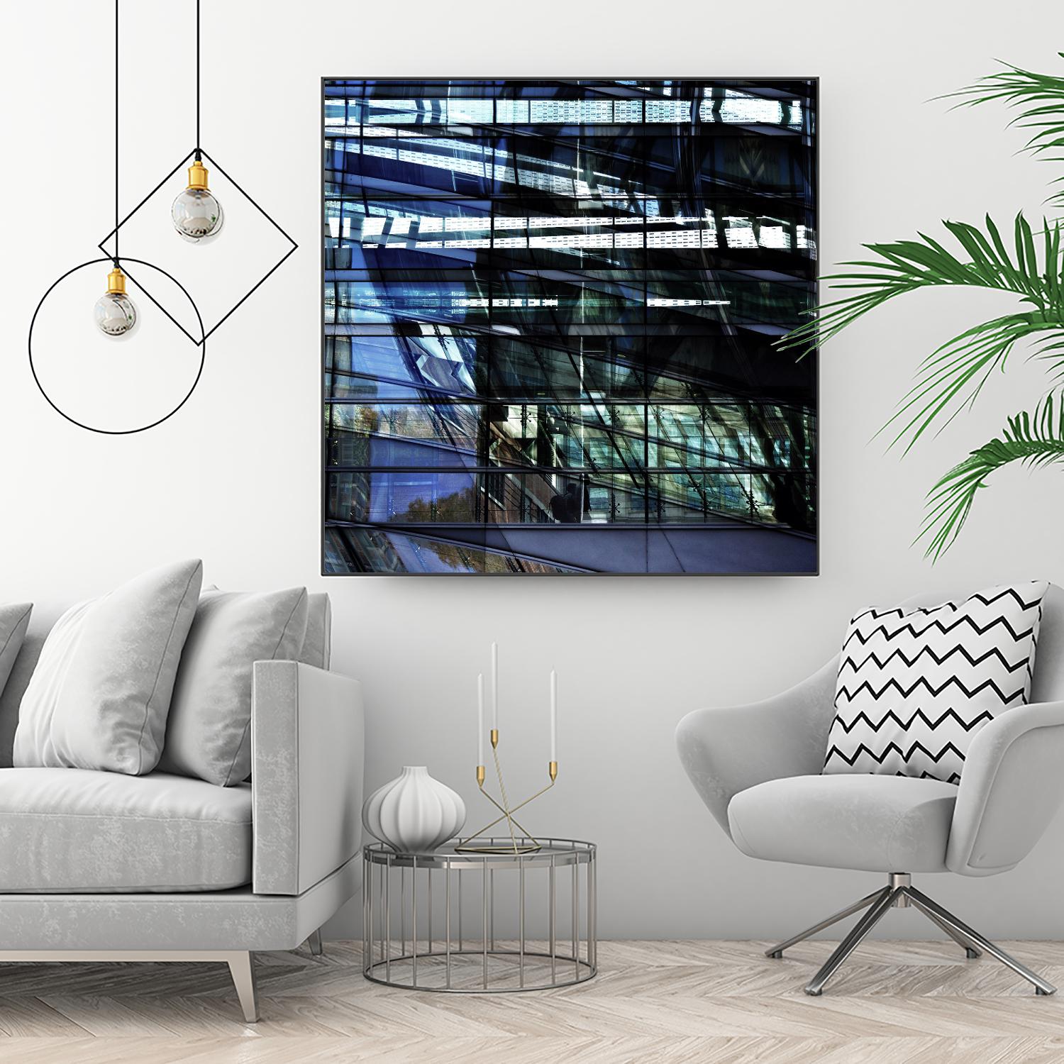 Urban Distortion I by Jean-François Dupuis on GIANT ART - blue city scene superposition