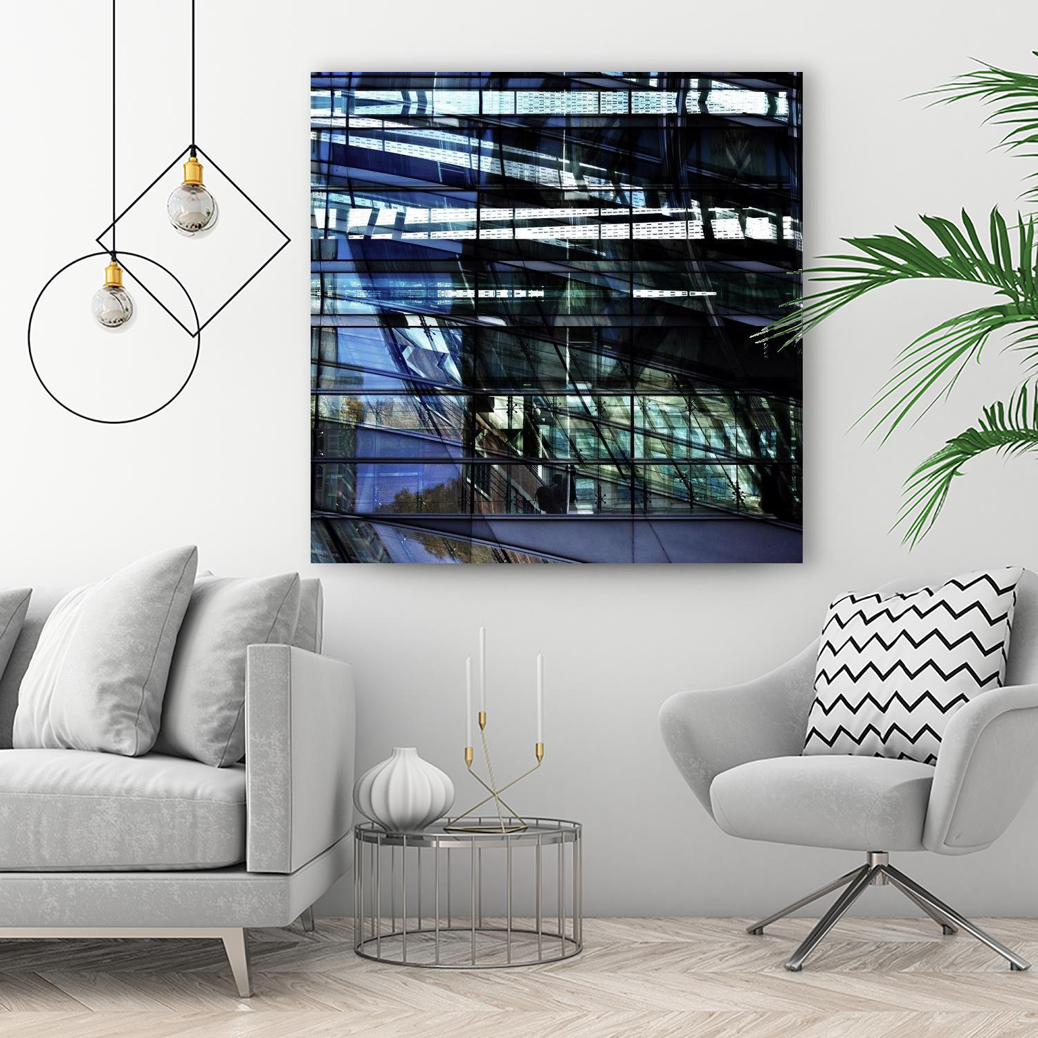 Urban Distortion I by Jean-François Dupuis on GIANT ART - blue city scene superposition