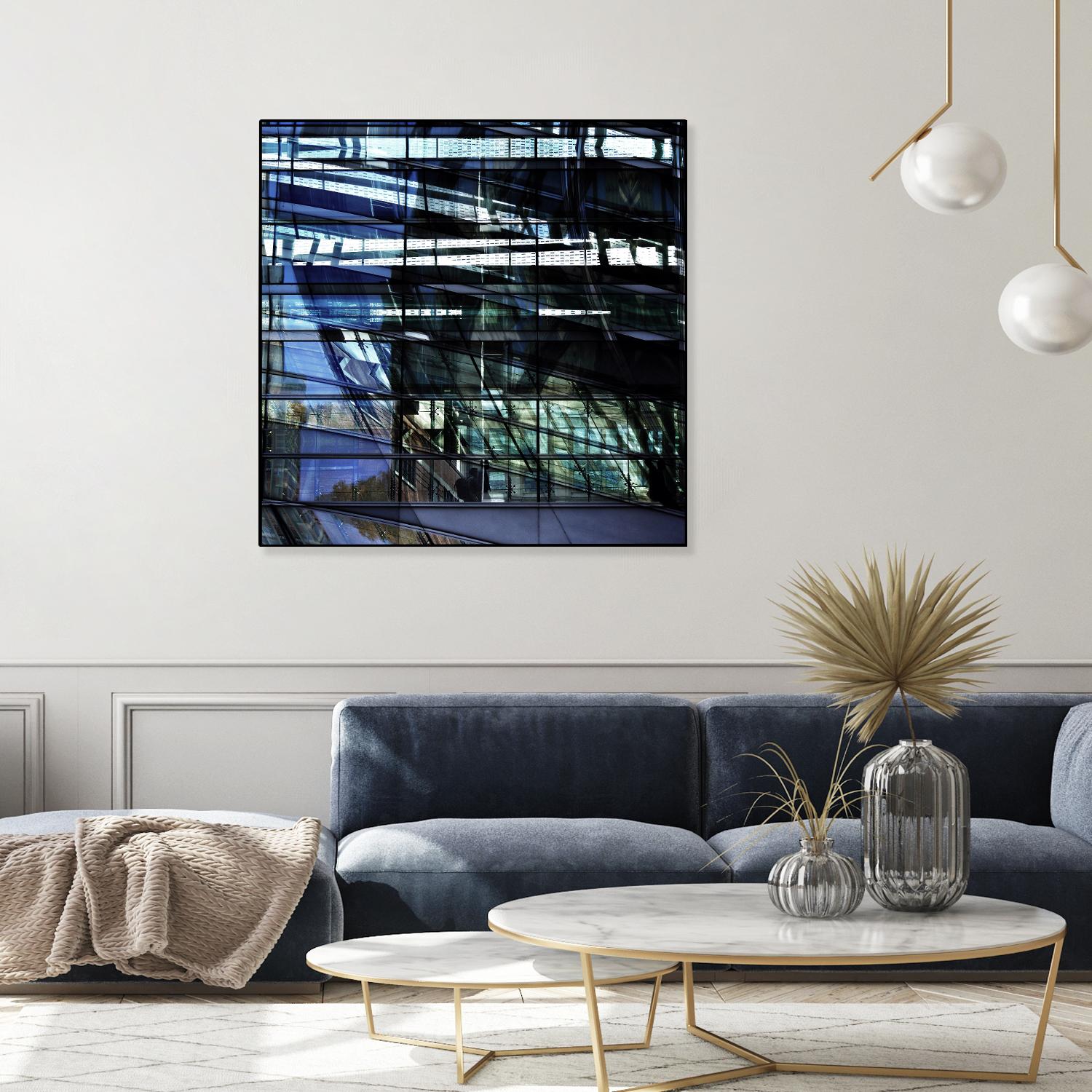 Urban Distortion I by Jean-François Dupuis on GIANT ART - blue city scene superposition