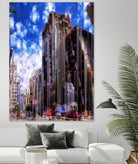 Urban Distortion V by Jean-François Dupuis on GIANT ART - blue city scene rue