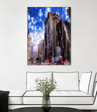 Urban Distortion V by Jean-François Dupuis on GIANT ART - blue city scene rue