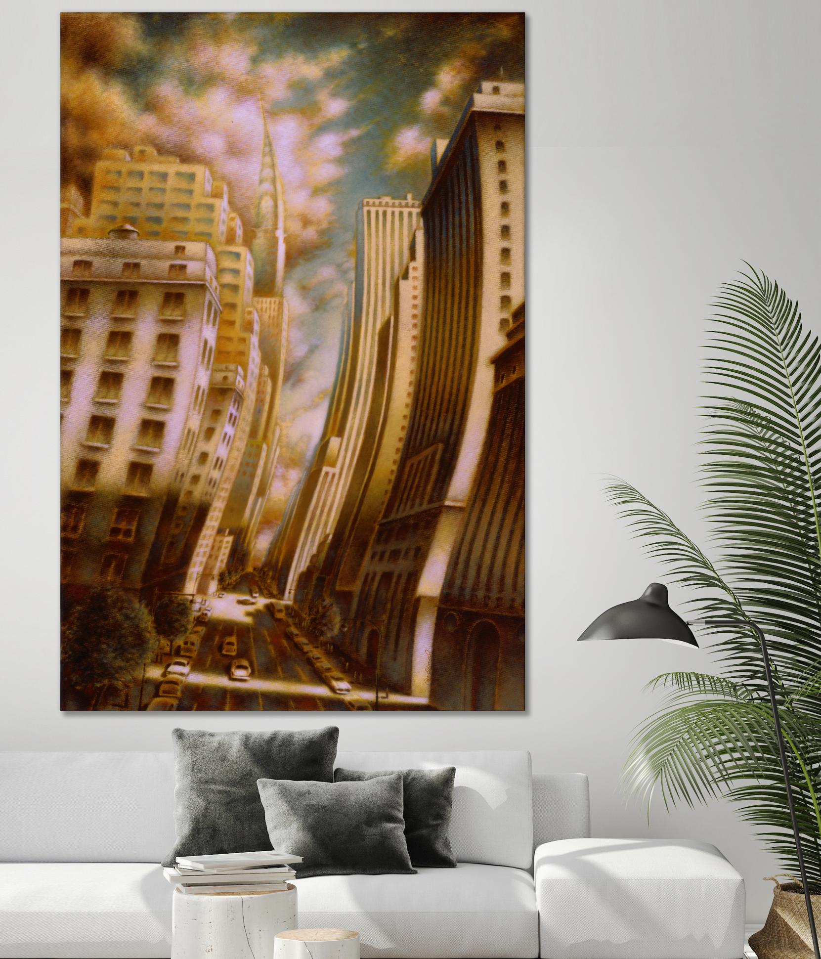 Le Caniveau des ombres fluides by Alain Cardinal on GIANT ART - gold architecture down town