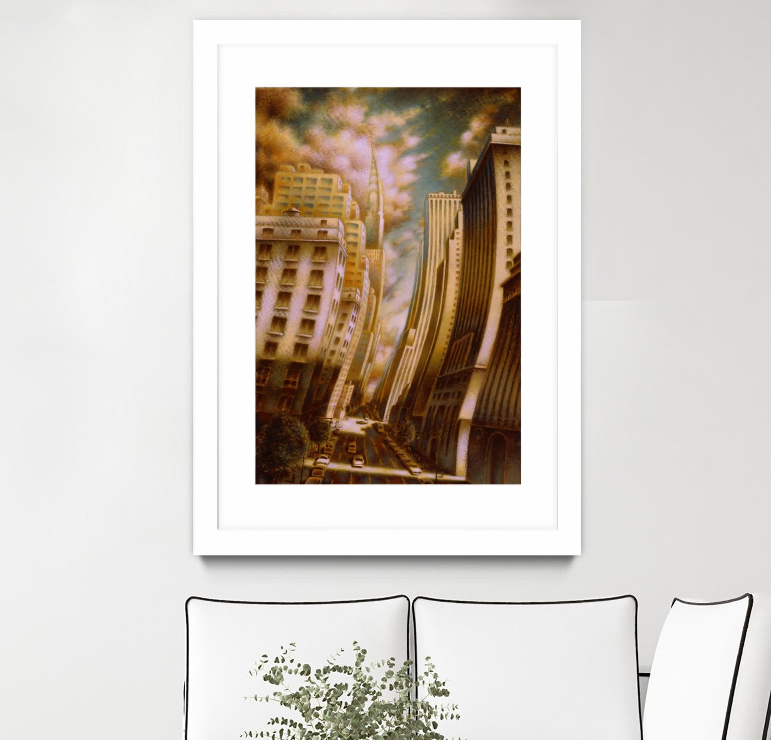 Le Caniveau des ombres fluides by Alain Cardinal on GIANT ART - gold architecture down town