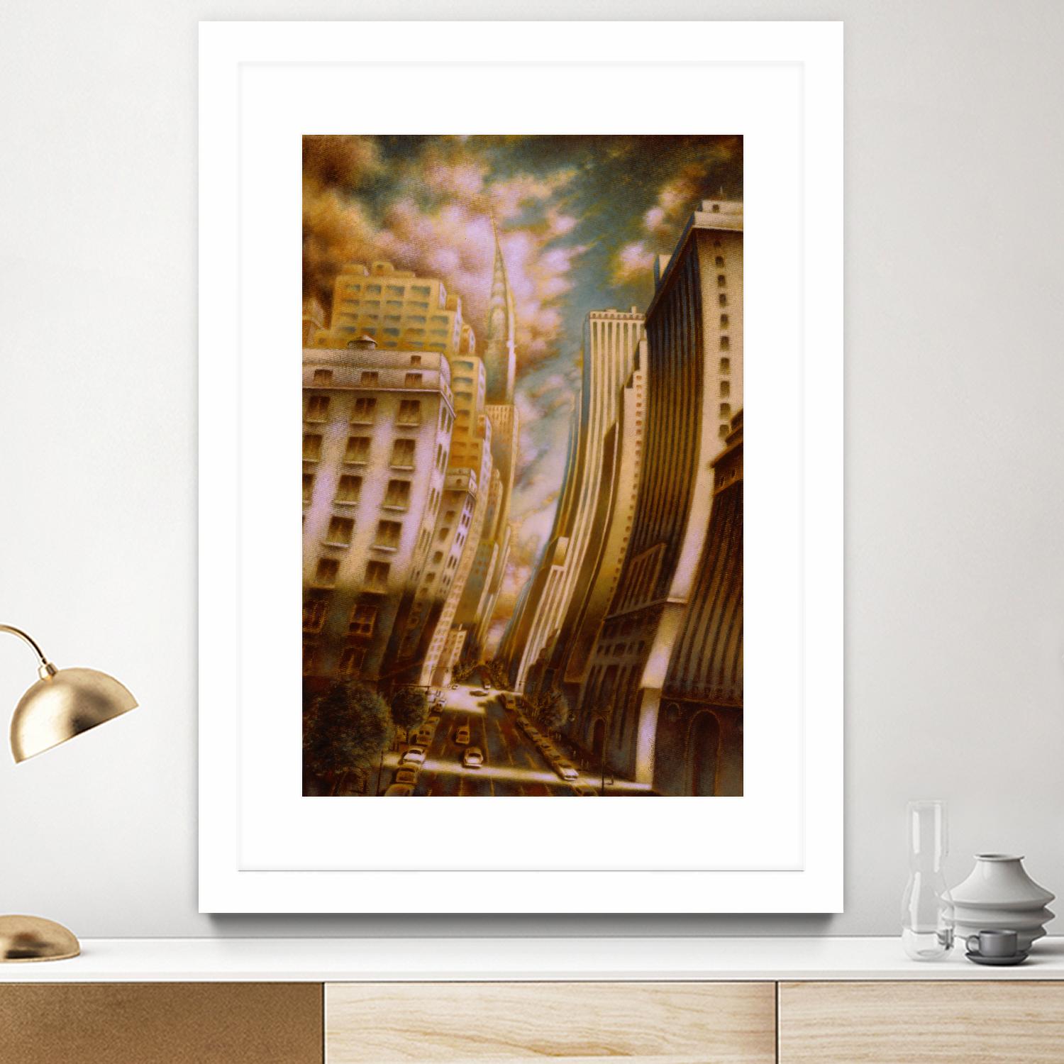 Le Caniveau des ombres fluides by Alain Cardinal on GIANT ART - gold architecture down town