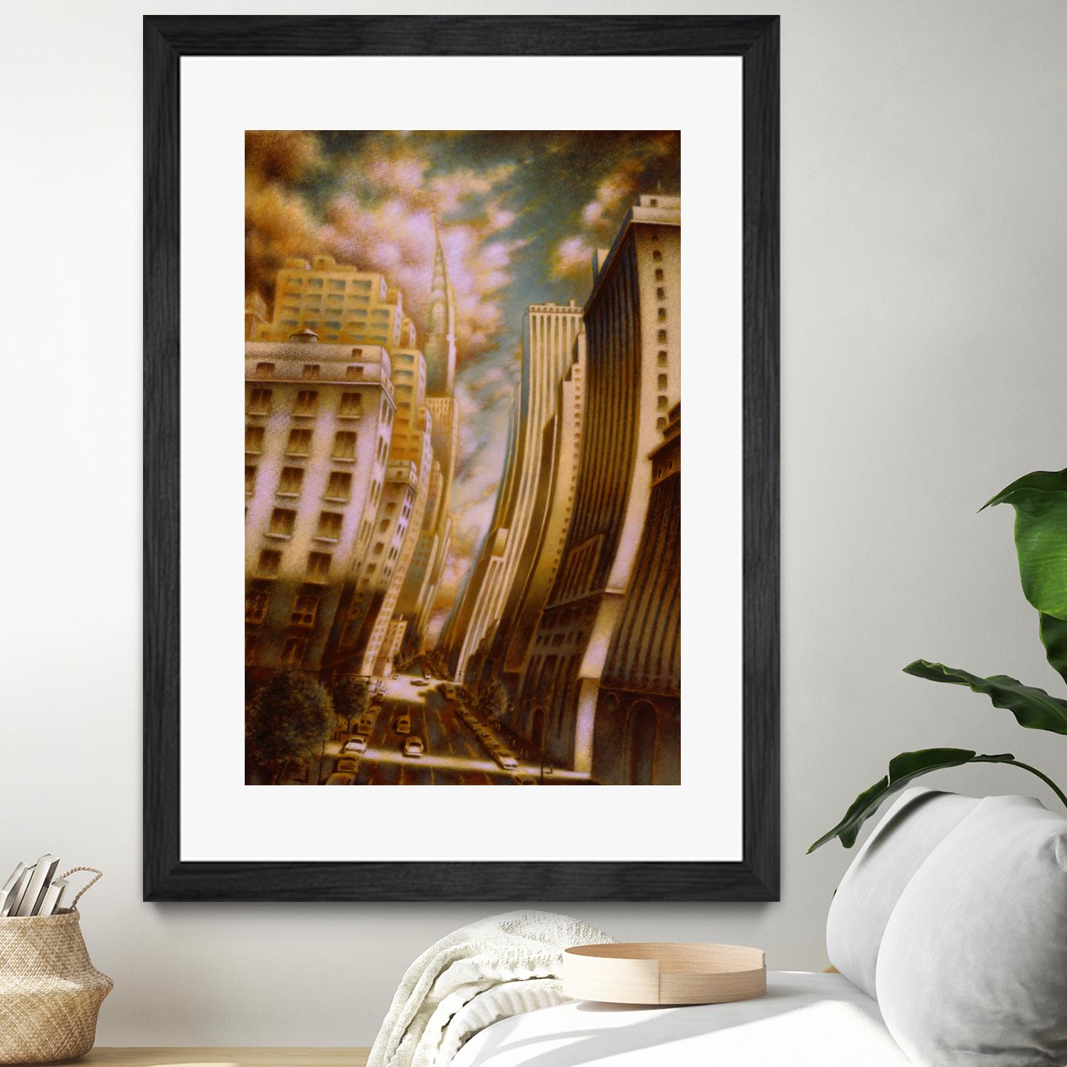 Le Caniveau des ombres fluides by Alain Cardinal on GIANT ART - gold architecture down town