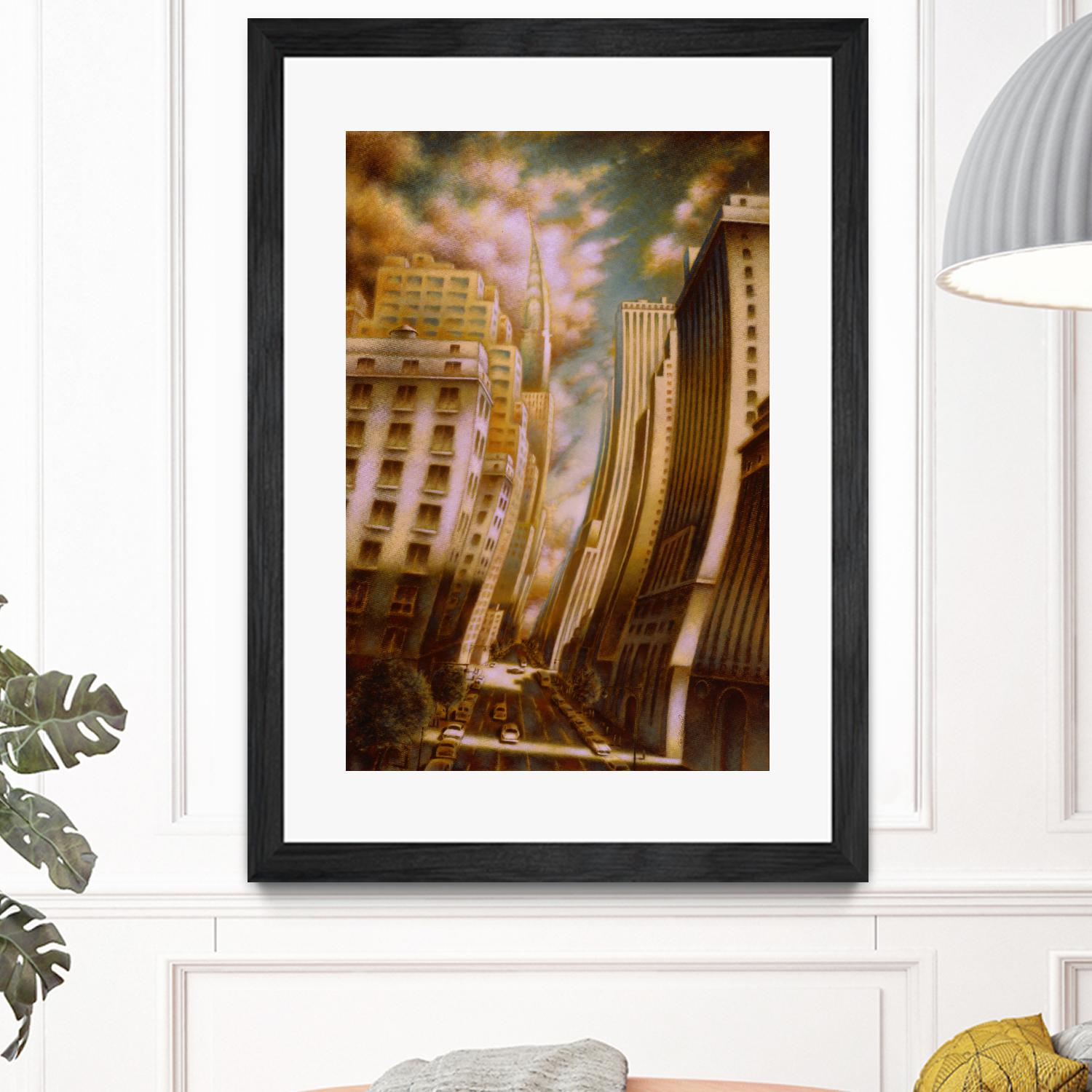 Le Caniveau des ombres fluides by Alain Cardinal on GIANT ART - gold architecture down town