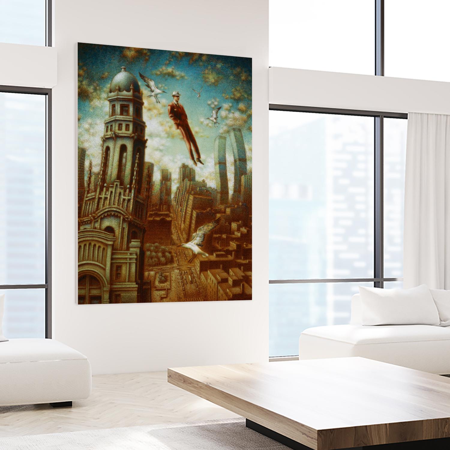 Verticale relative by Alain Cardinal on GIANT ART - gold whimsical mouettes