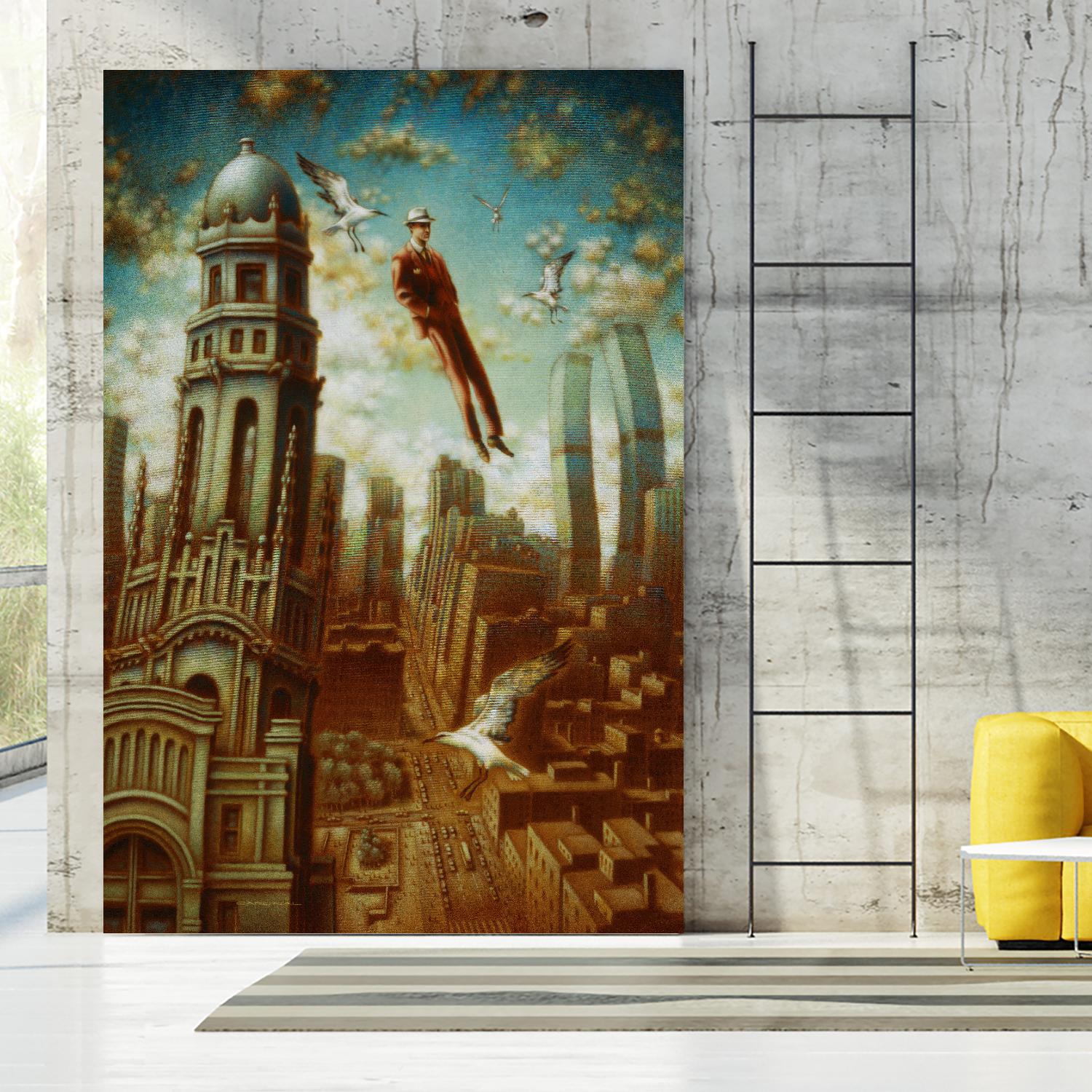 Verticale relative by Alain Cardinal on GIANT ART - gold whimsical mouettes