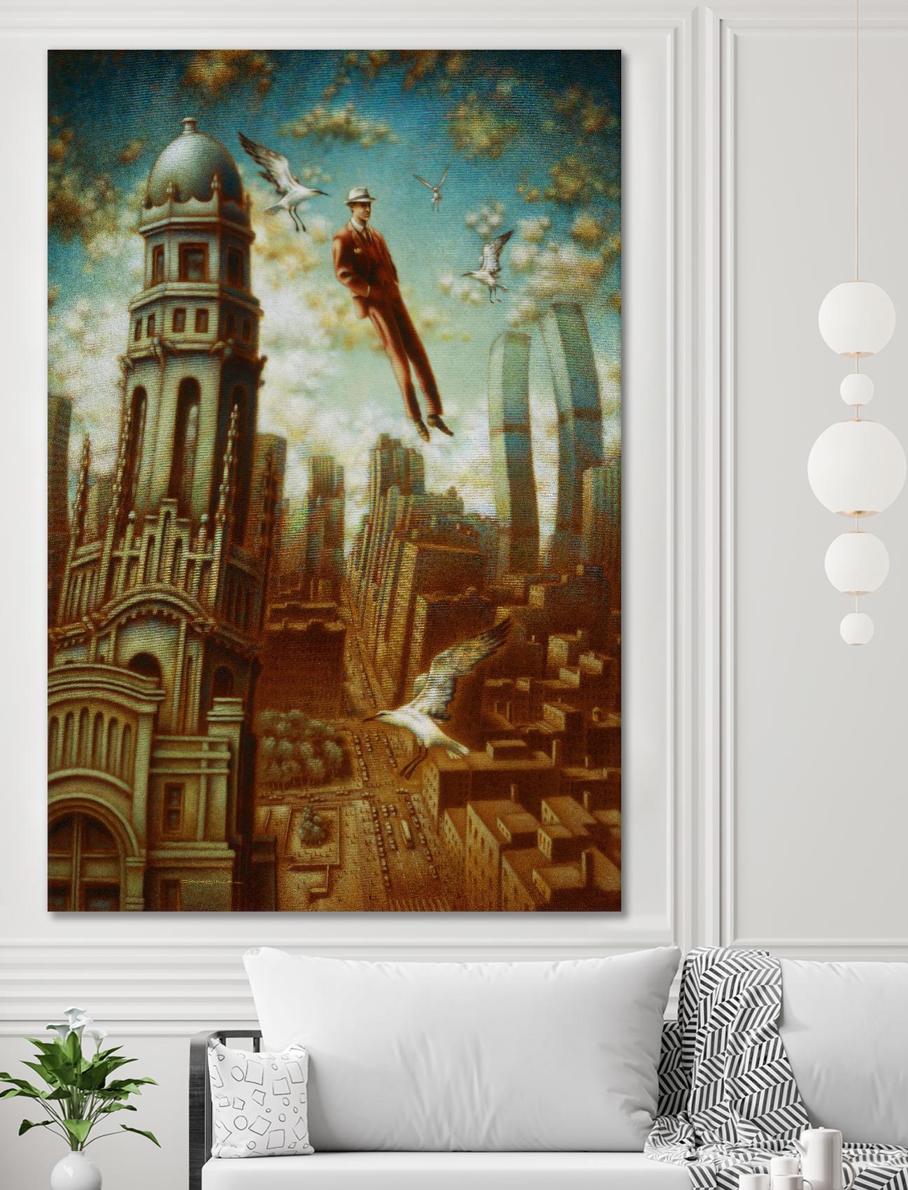 Verticale relative by Alain Cardinal on GIANT ART - gold whimsical mouettes