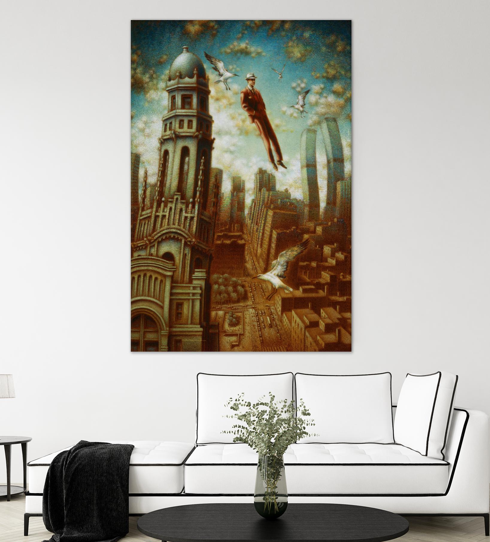 Verticale relative by Alain Cardinal on GIANT ART - gold whimsical mouettes