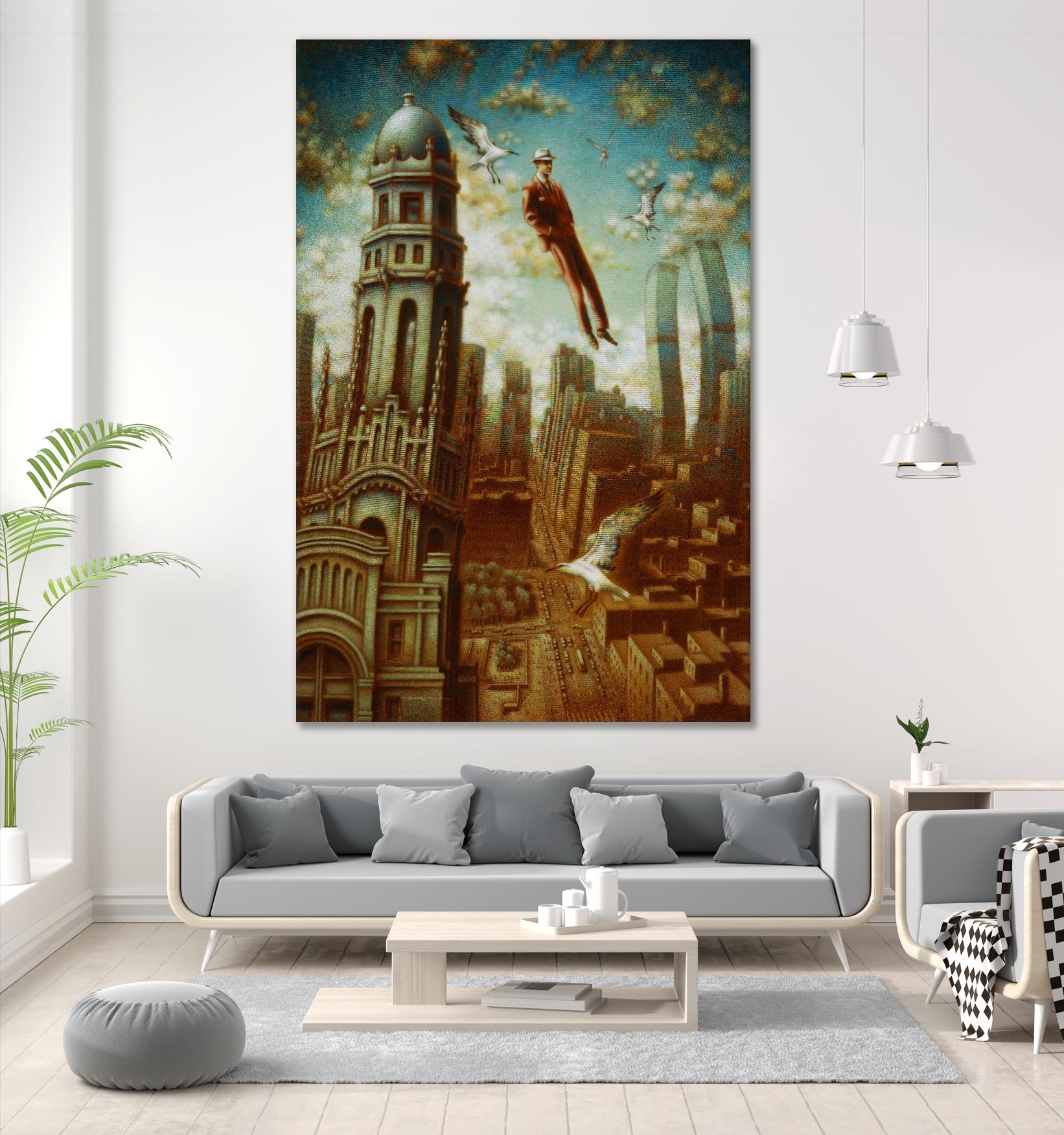 Verticale relative by Alain Cardinal on GIANT ART - gold whimsical mouettes