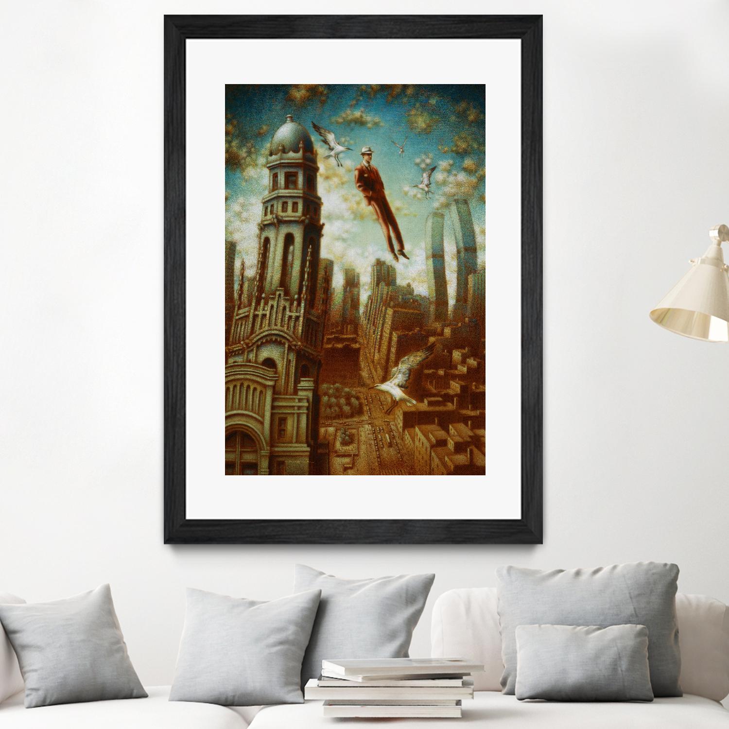 Verticale relative by Alain Cardinal on GIANT ART - gold whimsical mouettes