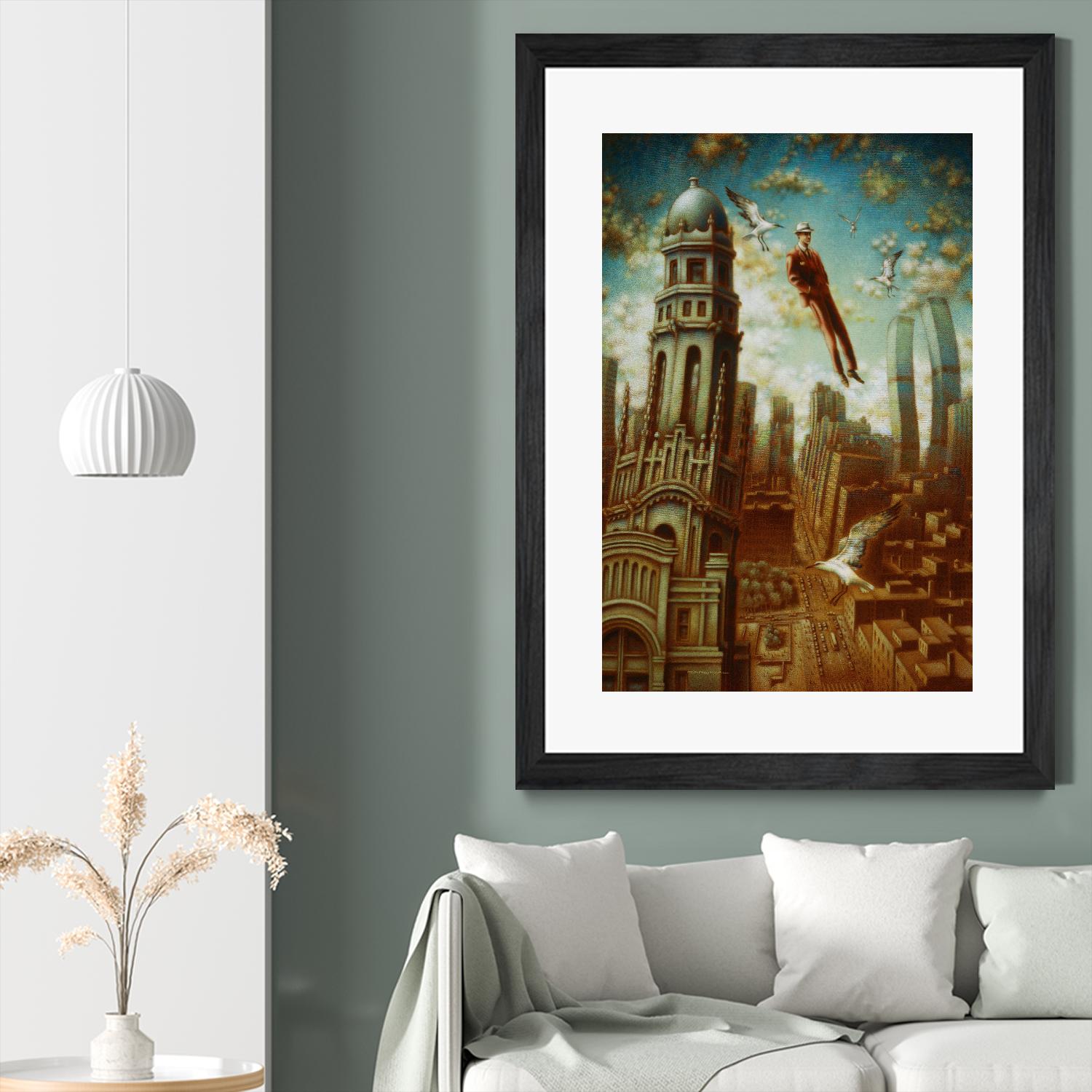 Verticale relative by Alain Cardinal on GIANT ART - gold whimsical mouettes