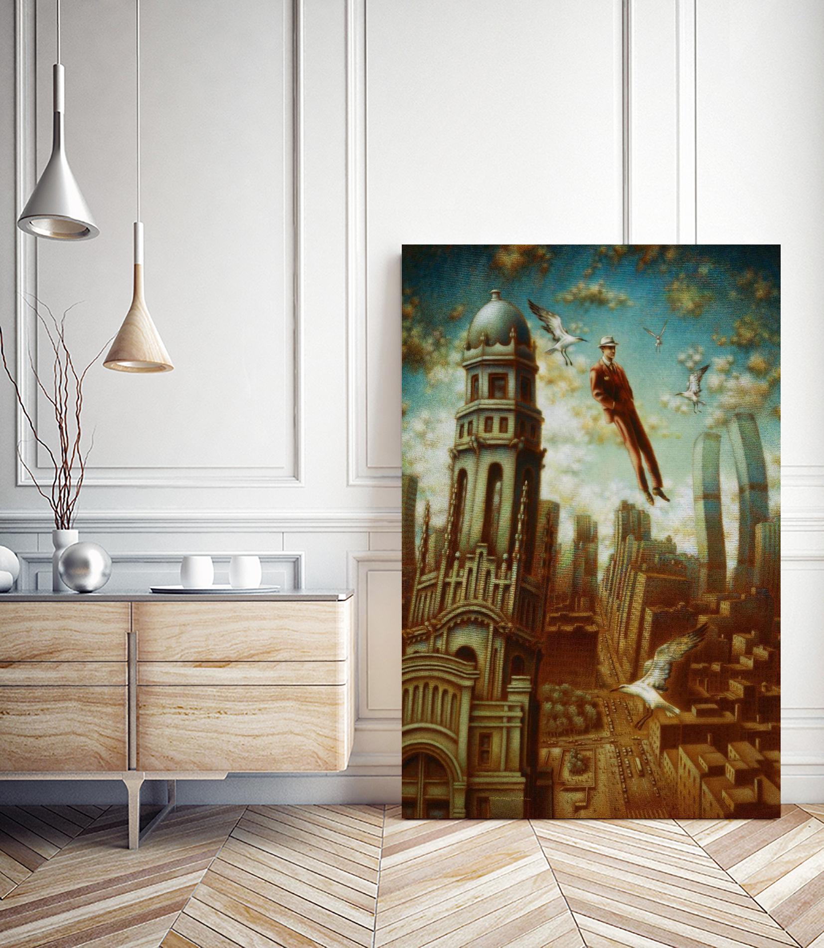 Verticale relative by Alain Cardinal on GIANT ART - gold whimsical mouettes