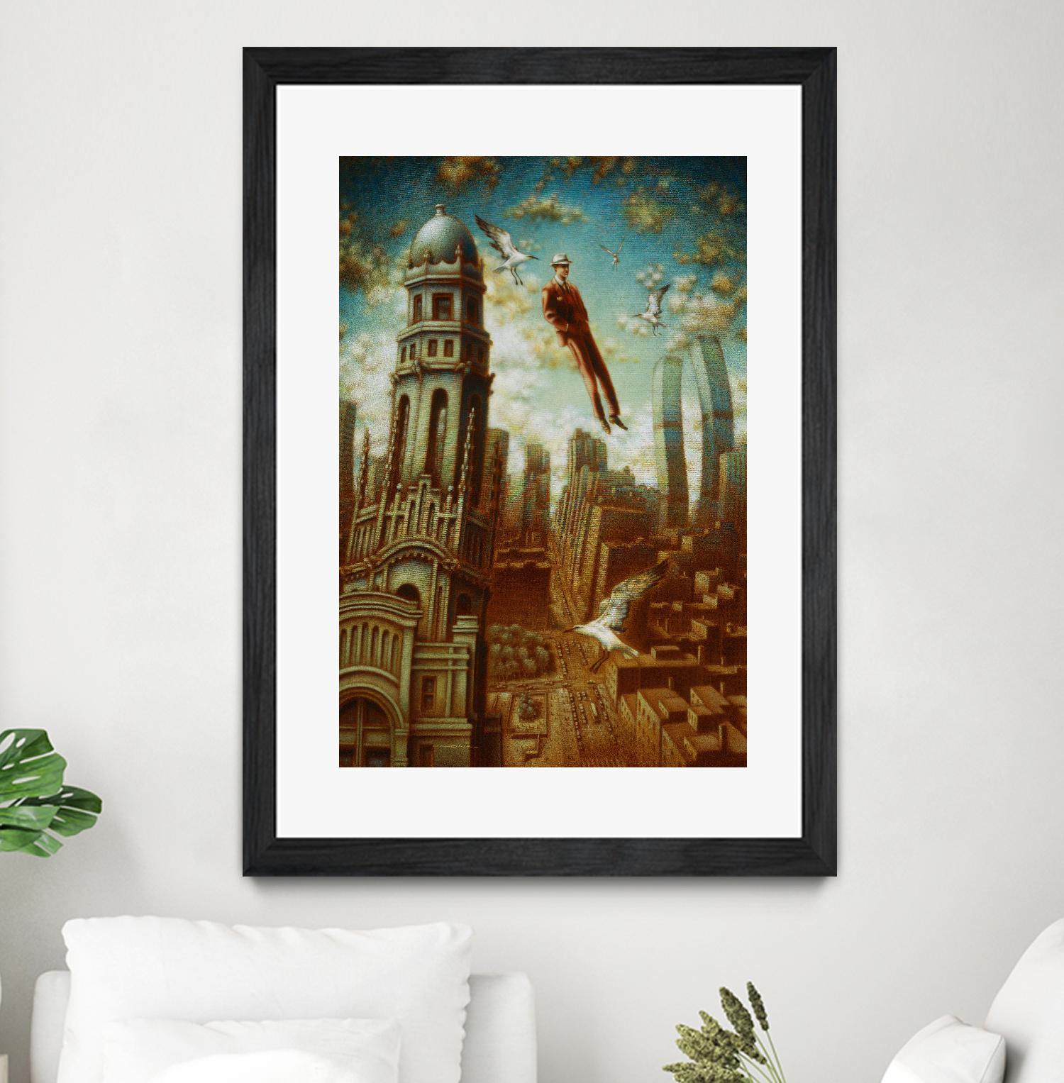 Verticale relative by Alain Cardinal on GIANT ART - gold whimsical mouettes