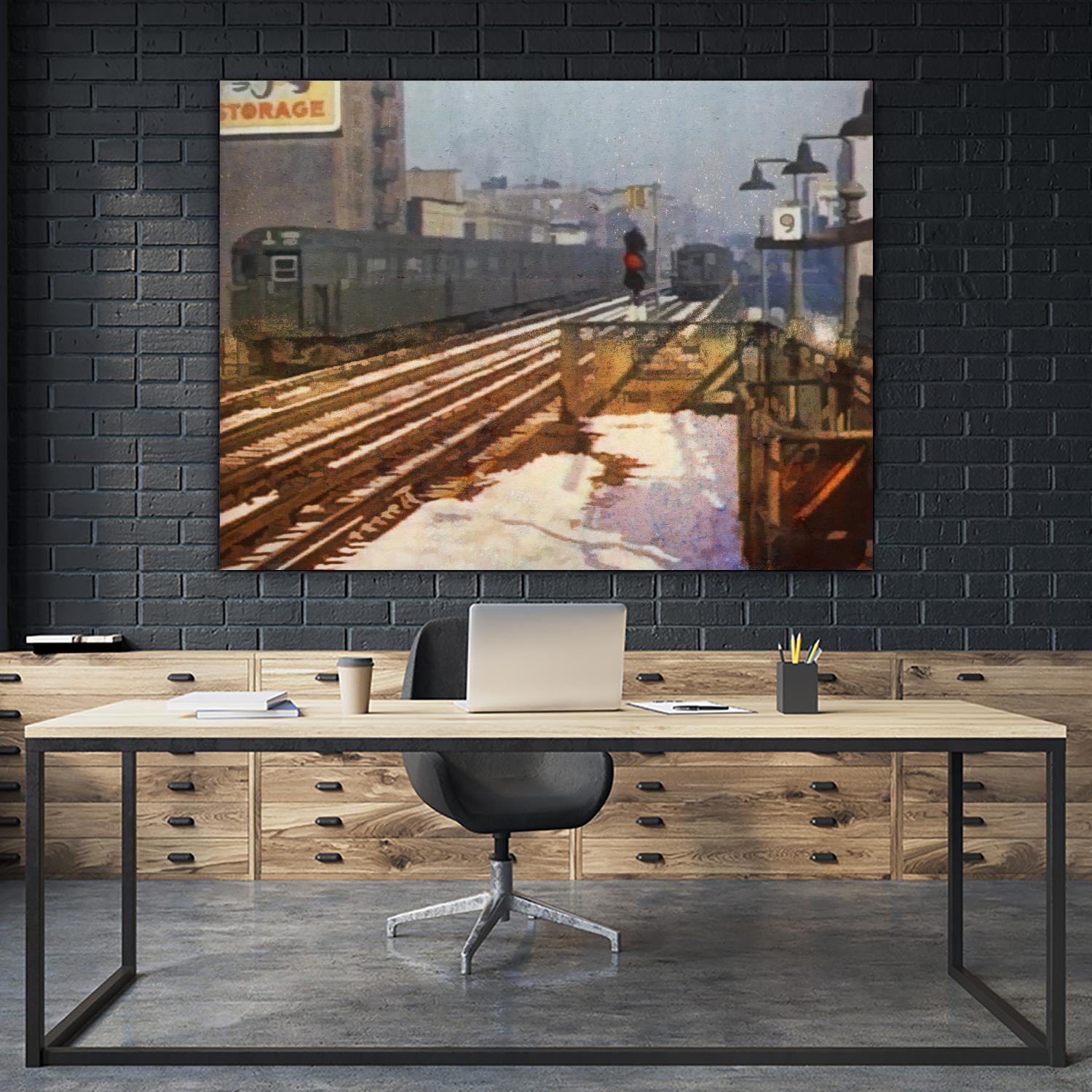 New York 1949 - 4 by Jean-François Dupuis on GIANT ART - beige city scene wagon