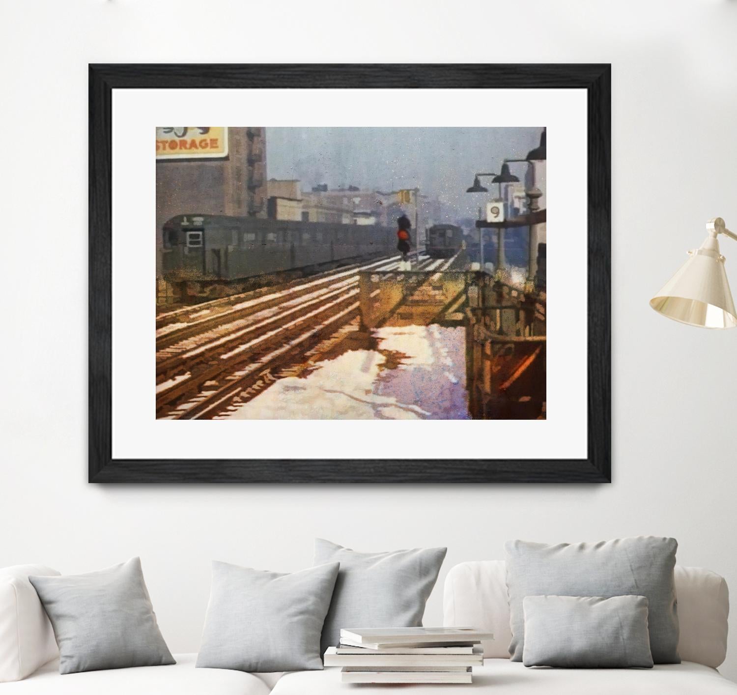 New York 1949 - 4 by Jean-François Dupuis on GIANT ART - beige city scene wagon