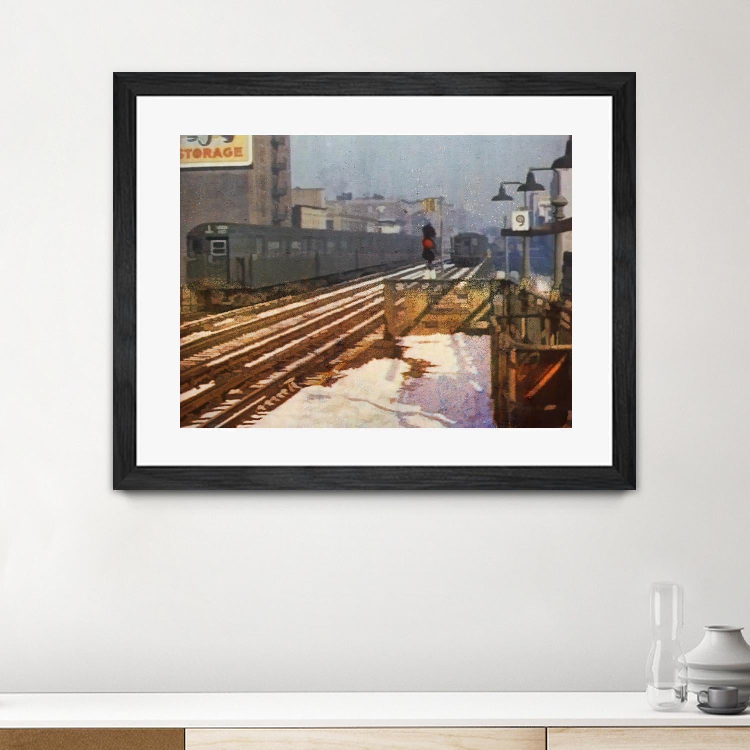 New York 1949 - 4 by Jean-François Dupuis on GIANT ART - beige city scene wagon