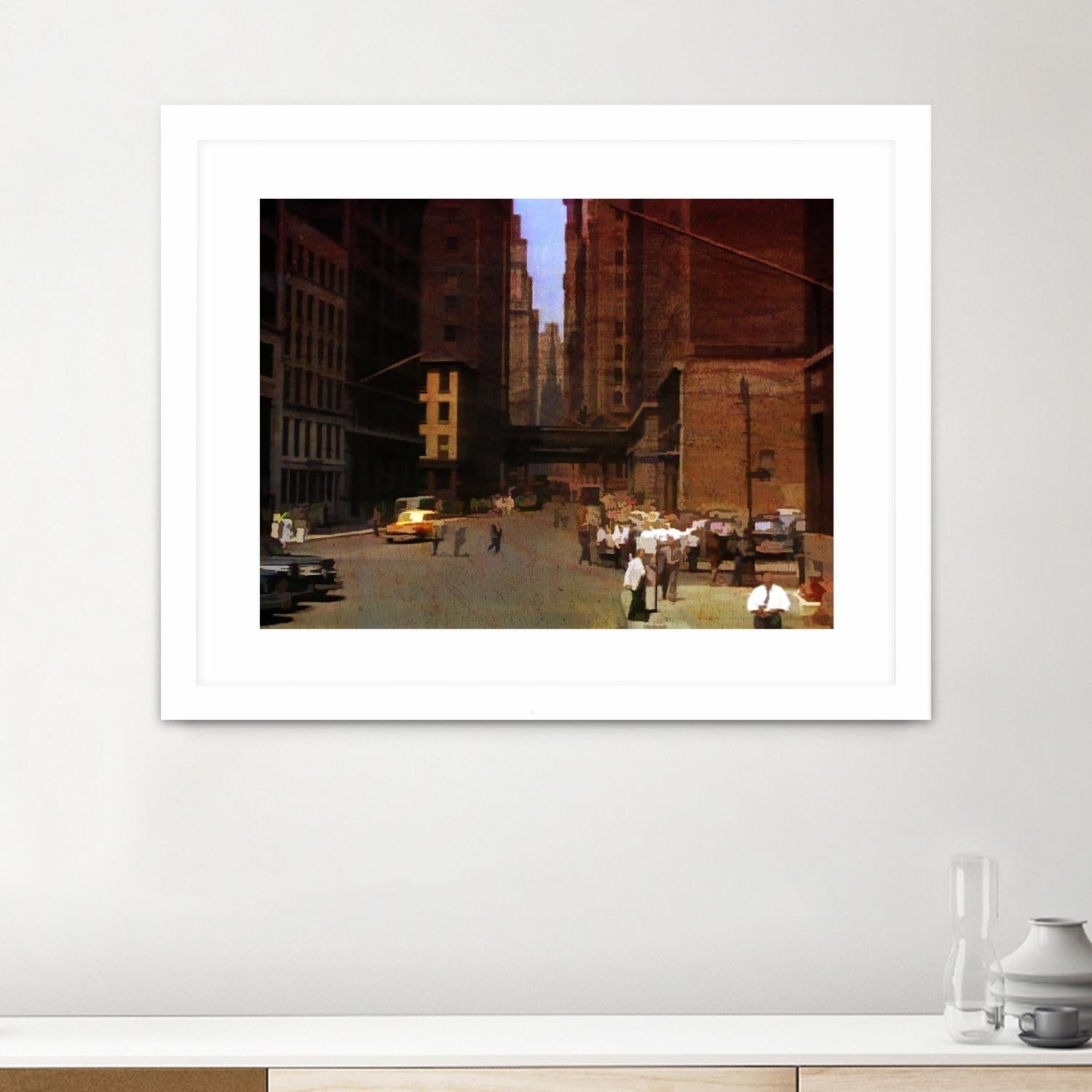 New York 1949 - 2 by Jean-François Dupuis on GIANT ART - beige city scene ouvriers