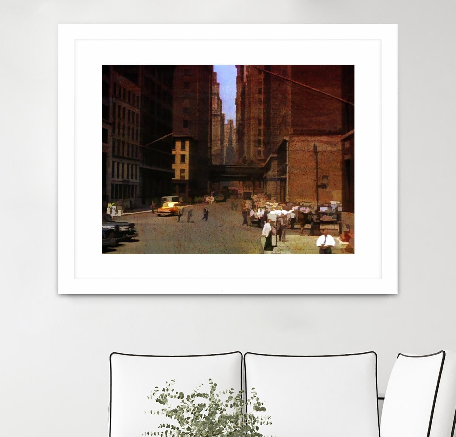 New York 1949 - 2 by Jean-François Dupuis on GIANT ART - beige city scene ouvriers